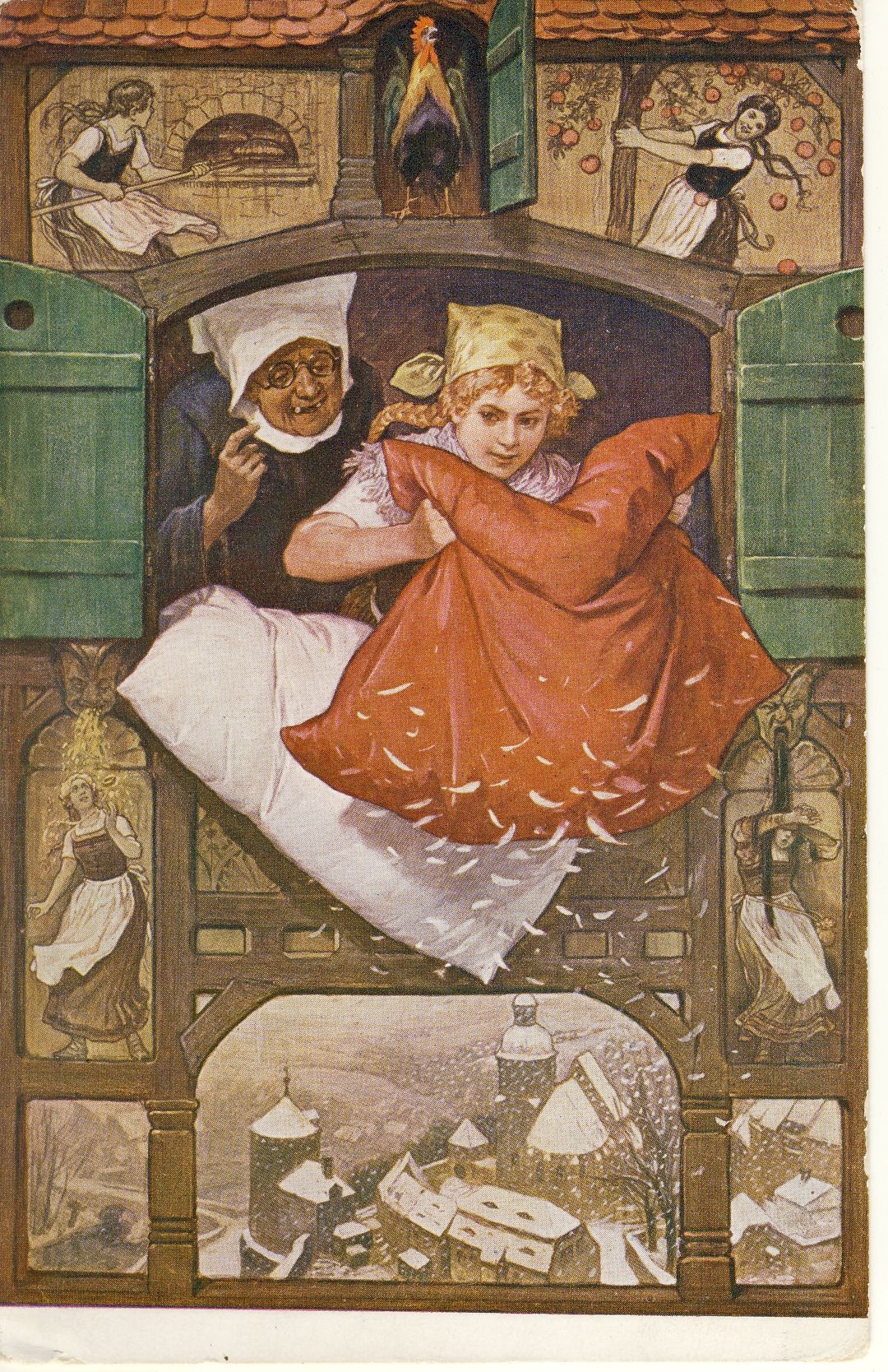 Frau Holle-Postkarte :: Deutsches Märchen- und Wesersagenmuseum ::  museum-digital:ostwestfalen-lippe