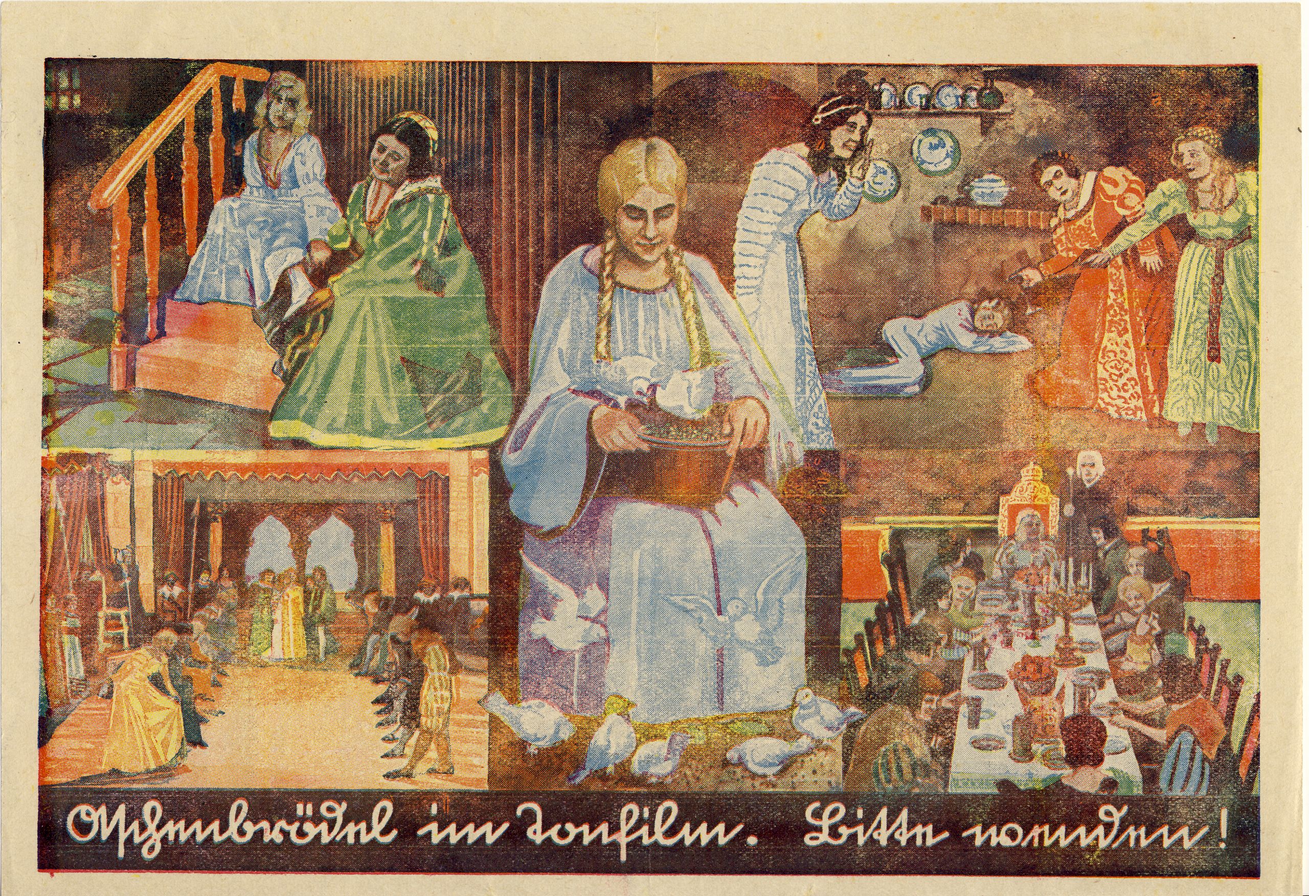 Aschenbrödel Kinowerbezettel (Deutsches Märchen- und Wesersagenmuseum CC BY-NC-SA)