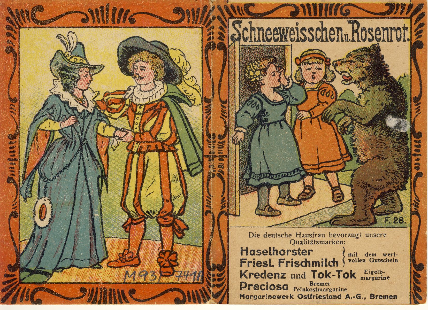 Schneeweisschen und Rosenrot Märchensammelheft (Deutsches Märchen- und Wesersagenmuseum CC BY-NC-SA)