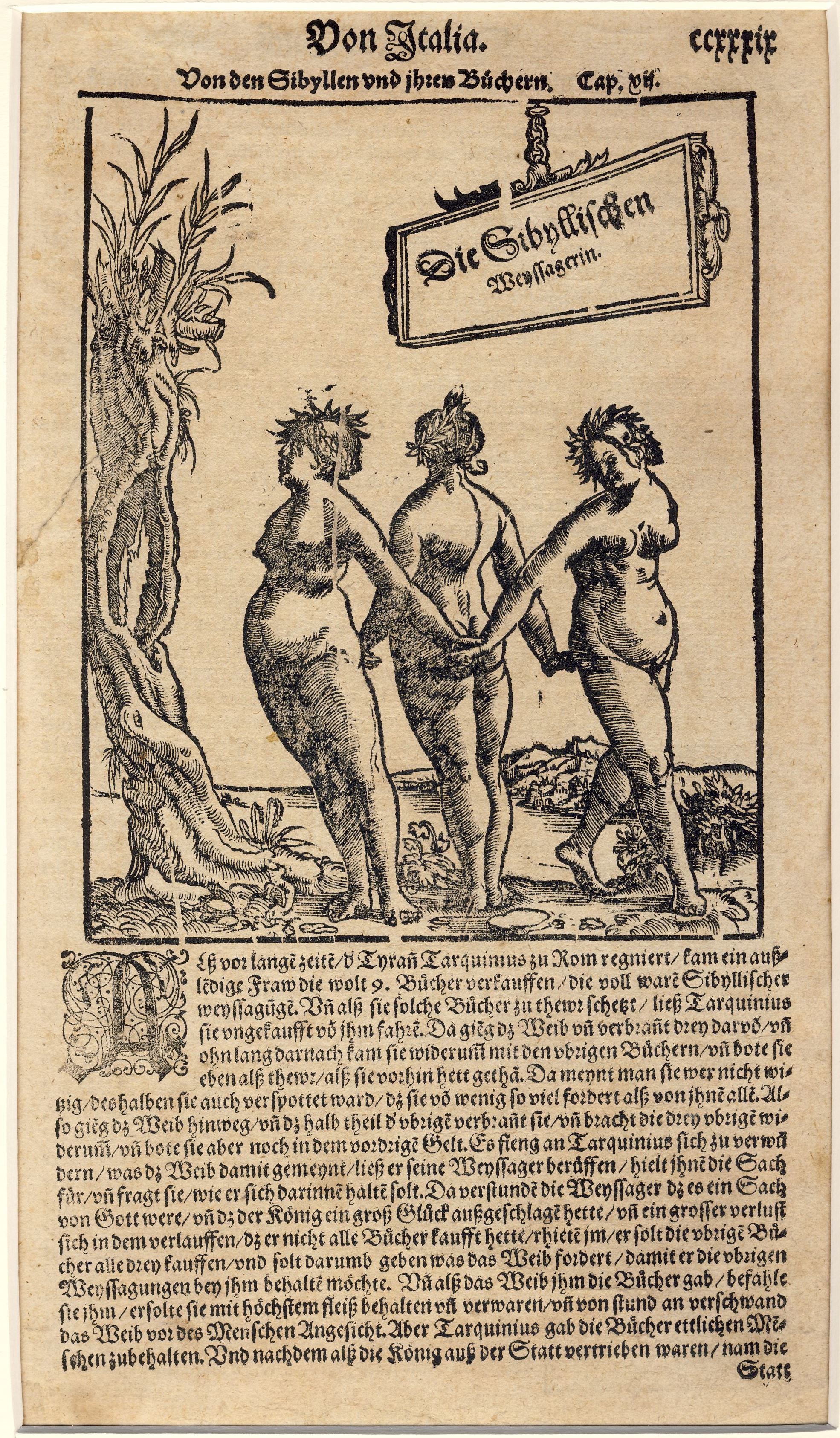 Drei Sybillen Buchillustration (Deutsches Märchen- und Wesersagenmuseum CC BY-NC-SA)
