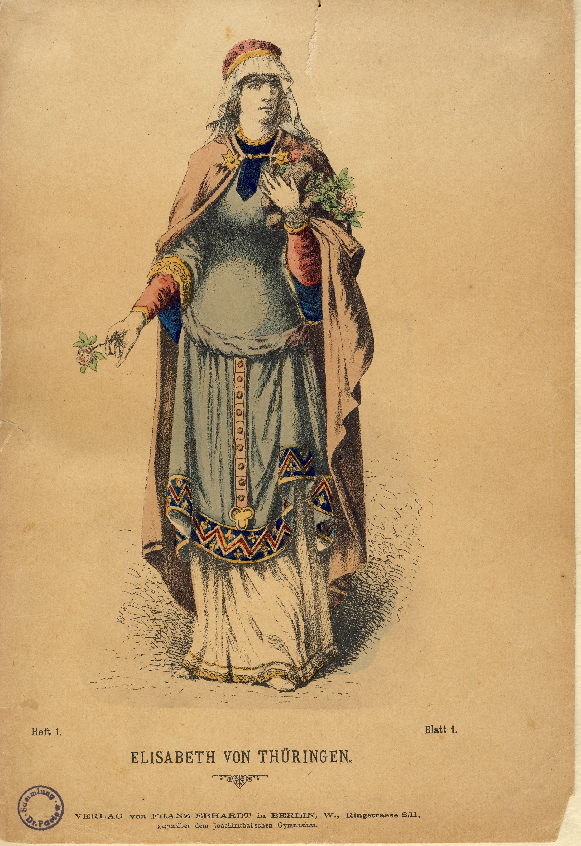 Elisabeth von Thüringen Illustration (Deutsches Märchen- und Wesersagenmuseum CC BY-NC-SA)