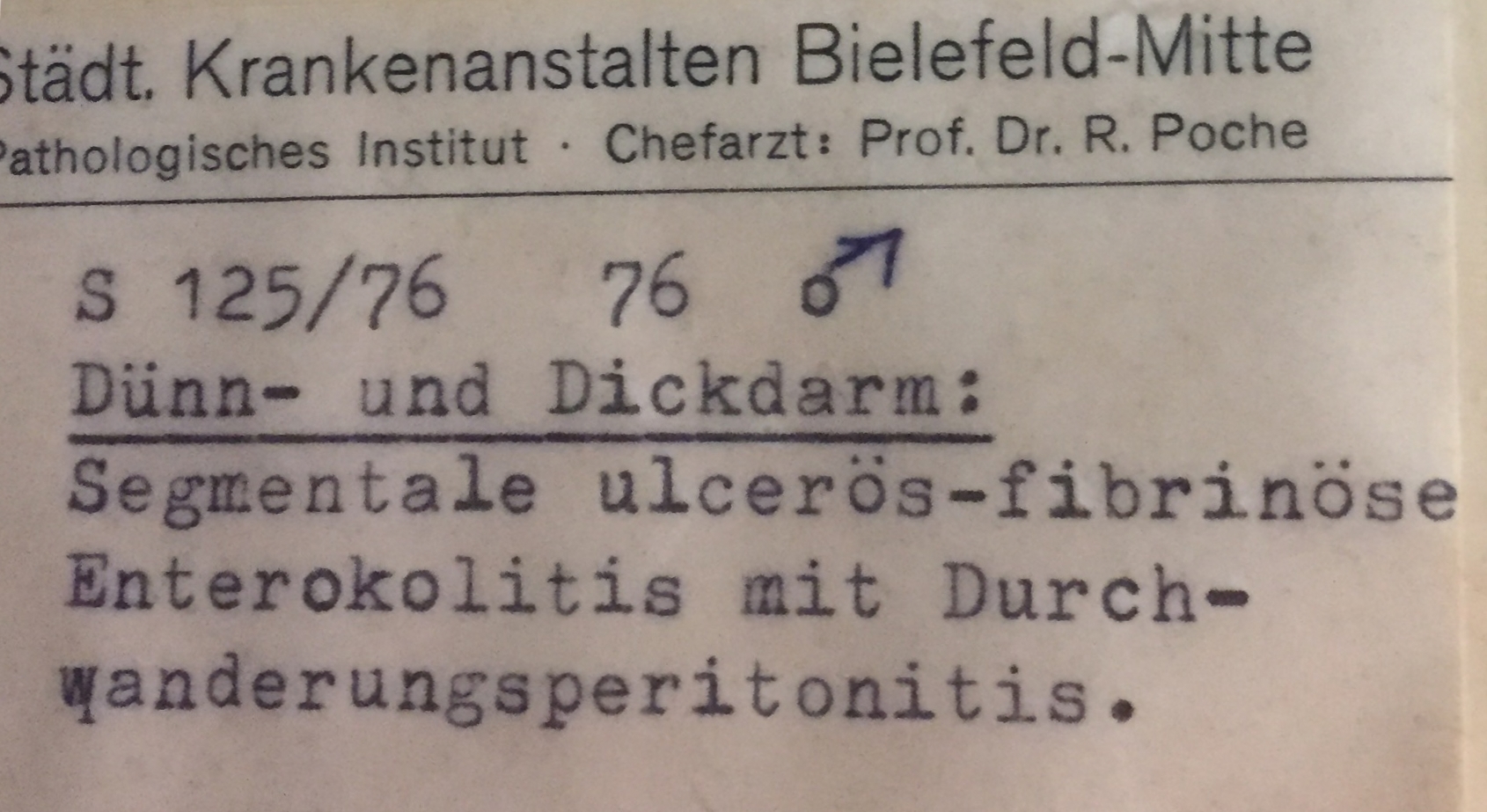 Dünn- und Dickdarm mit Appendix: Enterokolitis  und Peritonitis (Krankenhausmuseum Bielefeld CC BY-NC-SA)