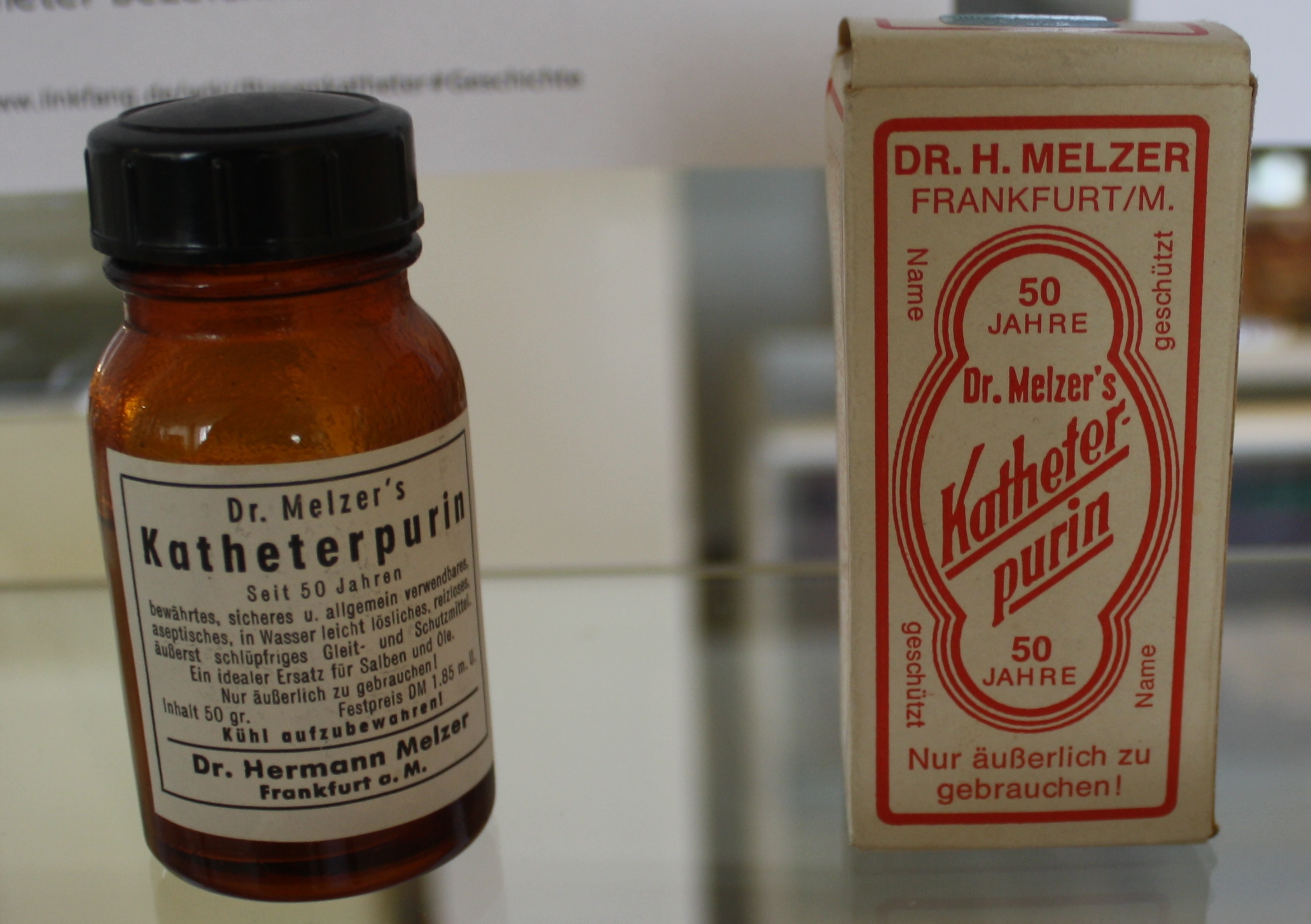 Katheter-Purin Gleitmittel (Krankenhausmuseum Bielefeld CC BY-NC-SA)