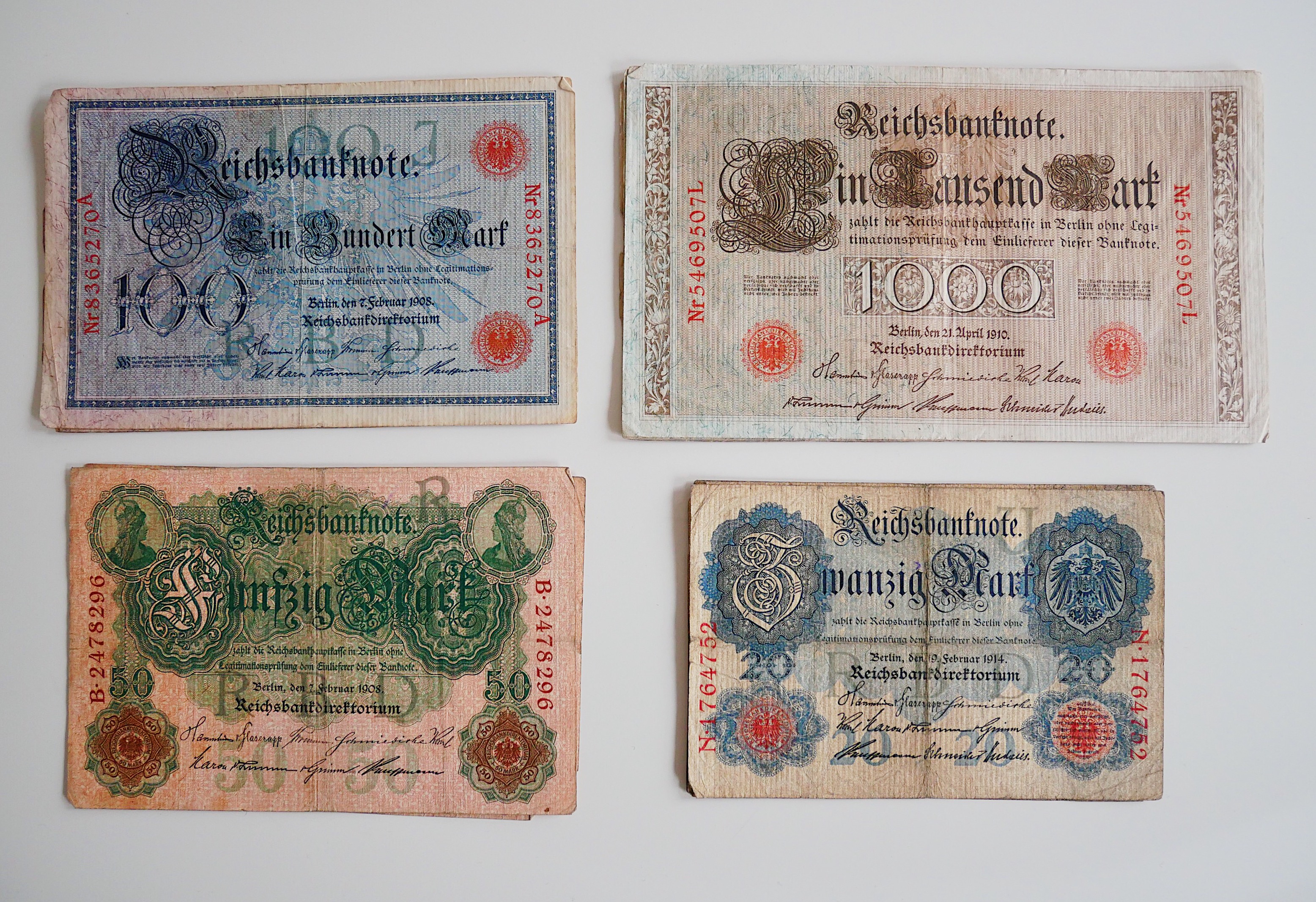 Reichsbanknoten (Museum Haller ZeitRäume CC BY-NC-SA)