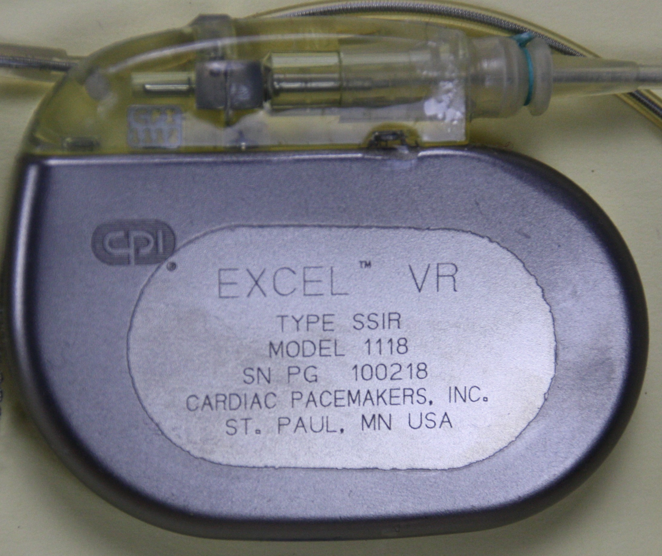 Herzschrittmacher-Implantat CPI Excel VR SSIR 1118 (Krankenhausmuseum Bielefeld e.V. CC BY-NC-SA)
