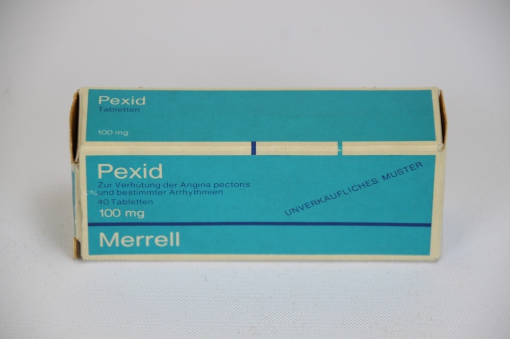 Medikamenten-Schachtel mit Pexid-Tabletten (Krankenhausmuseum Bielefeld e.V. CC BY-NC-SA)