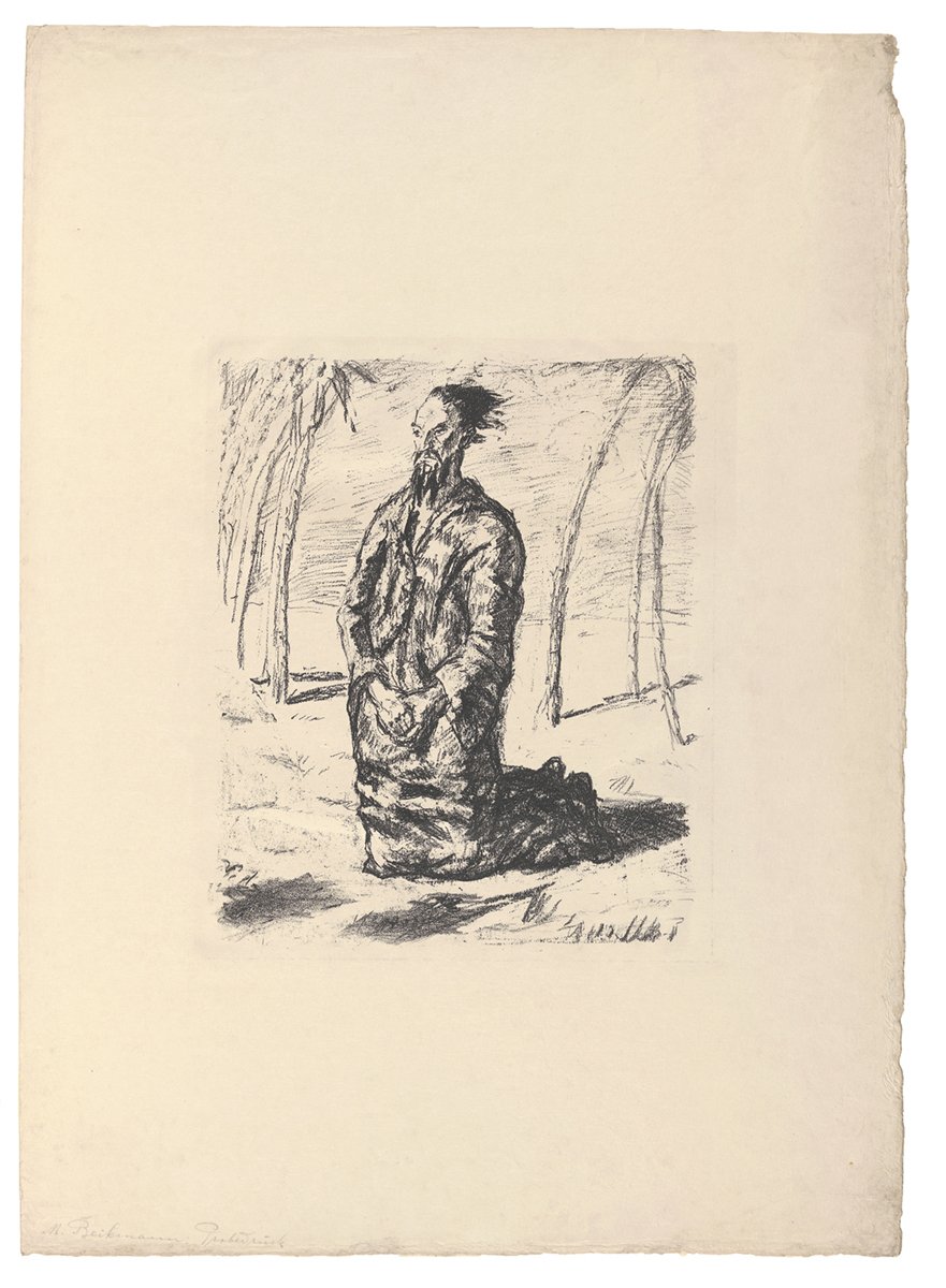 Sechs Lithographien zum Neuen Testament. Blatt 1: Christus in der Wüste (Kunsthalle Bielefeld Public Domain Mark)