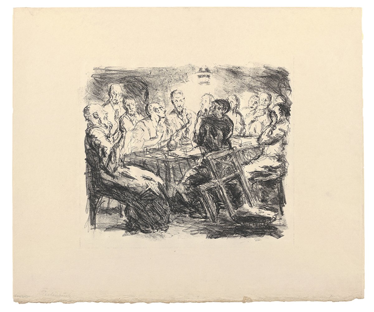 Sechs Lithographien zum Neuen Testament. Blatt 5: Das Abendmahl (Kunsthalle Bielefeld Public Domain Mark)
