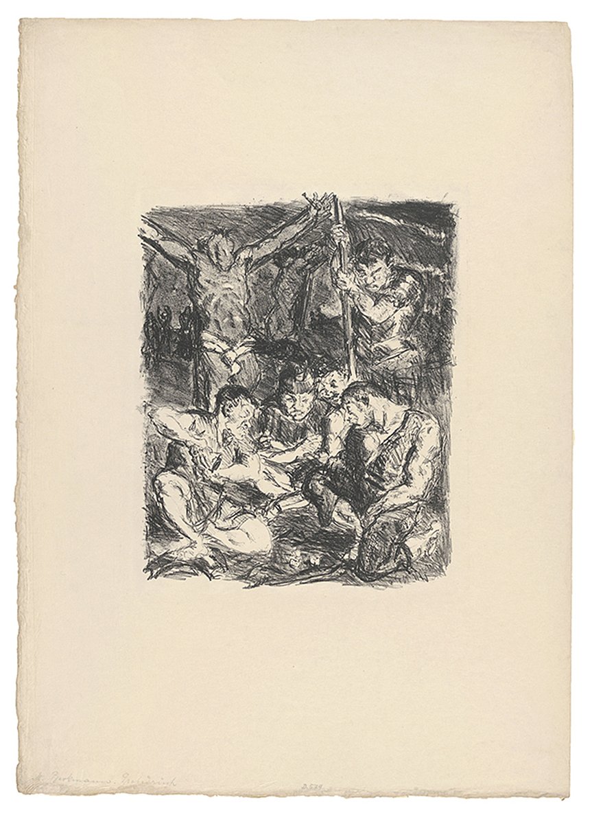 Sechs Lithographien zum Neuen Testament. Blatt 6: Die Würfler unter dem Kreuz (Kunsthalle Bielefeld Public Domain Mark)