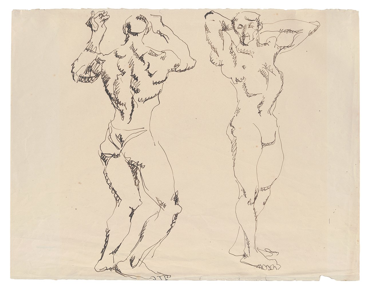 Two male nudes (Zwei männliche Akte) (Kunsthalle Bielefeld Public Domain Mark)