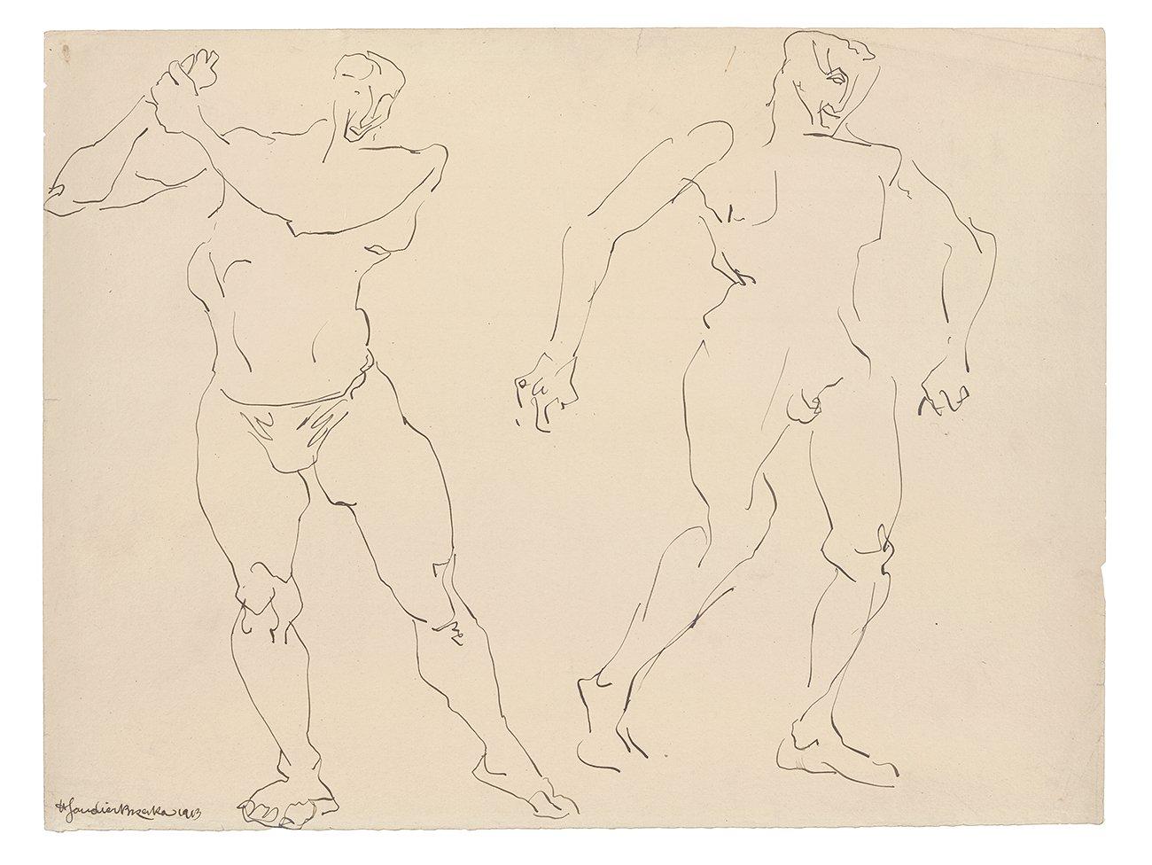 Two male nudes (Zwei männliche Akte) (Kunsthalle Bielefeld Public Domain Mark)