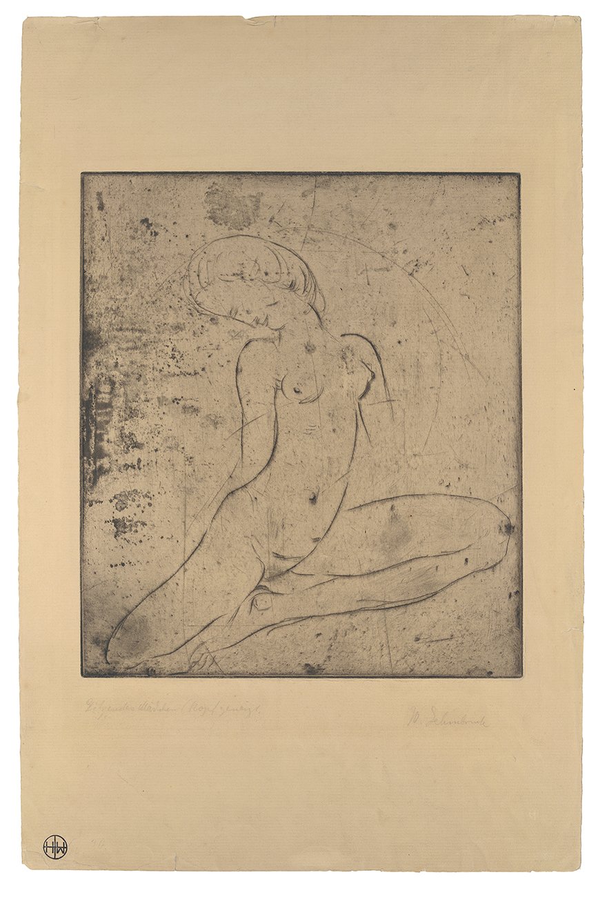 Sitzendes Mädchen, Kopf geneigt (Kunsthalle Bielefeld Public Domain Mark)