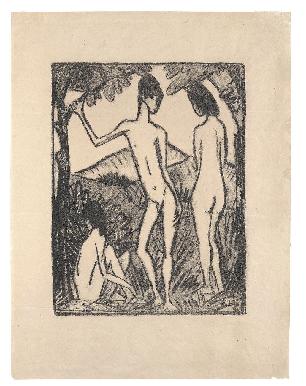 Stehender Knabe und zwei Mädchen (Kunsthalle Bielefeld Public Domain Mark)