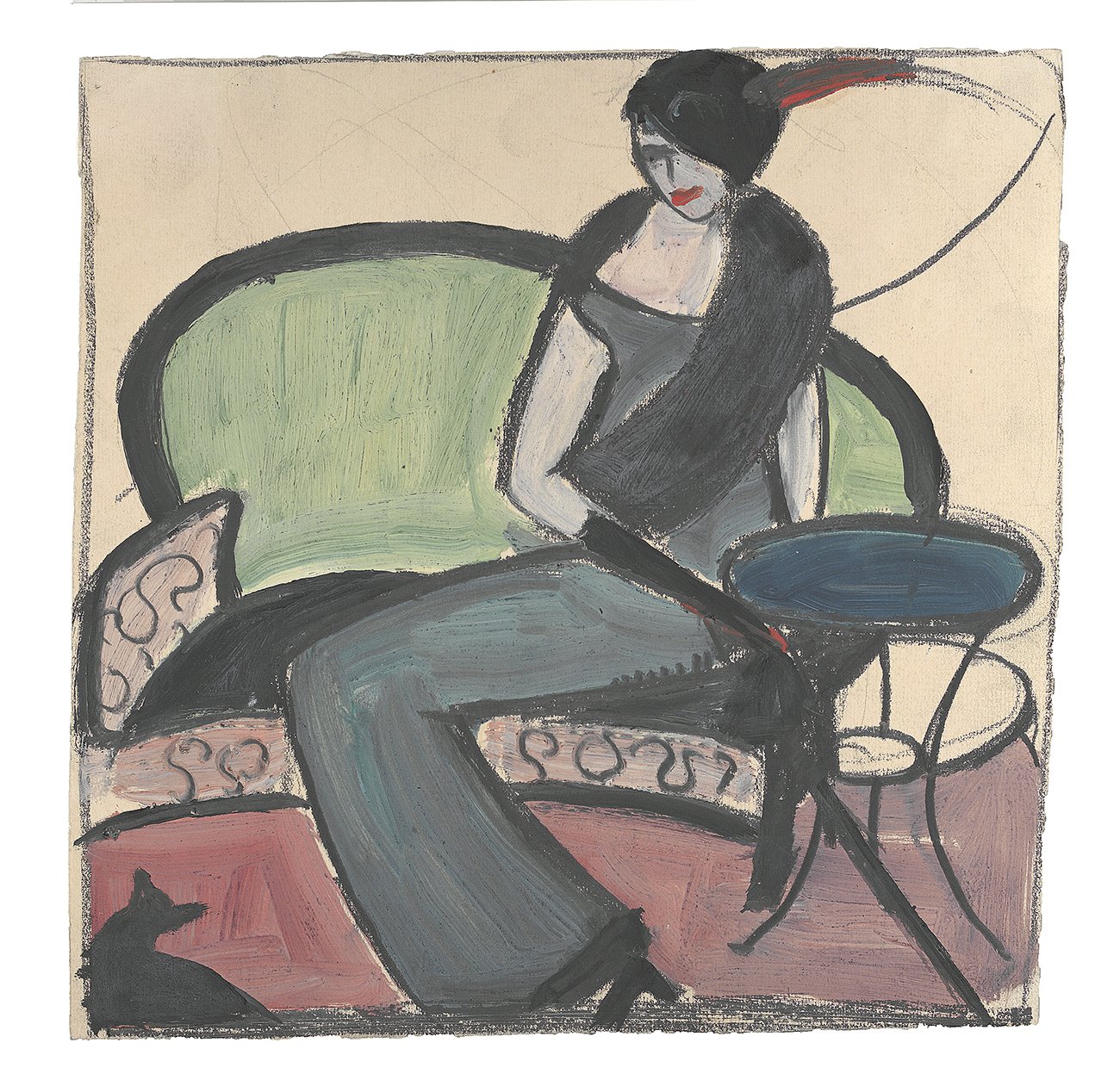 Frau auf dem Sofa (Kunsthalle Bielefeld Public Domain Mark)