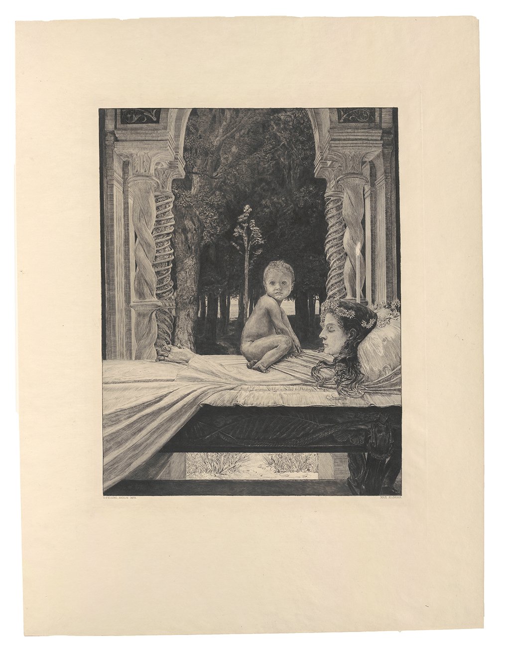 Vom Tode. Zweiter Teil. Blatt 9: Tote Mutter (Kunsthalle Bielefeld Public Domain Mark)