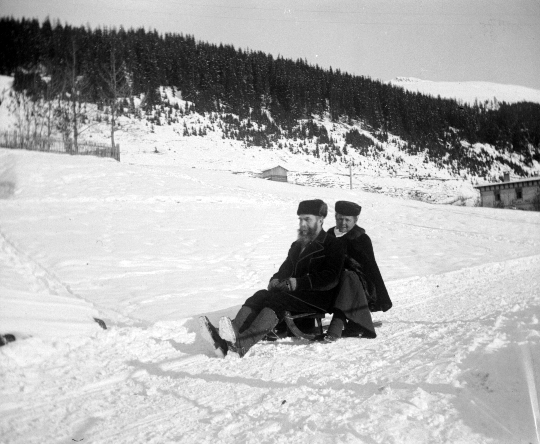 Schlittenfahrt in Clavadel bei Davos (September 1903-Januar 1904), 87467 sn R (DRM CC BY-NC-SA)