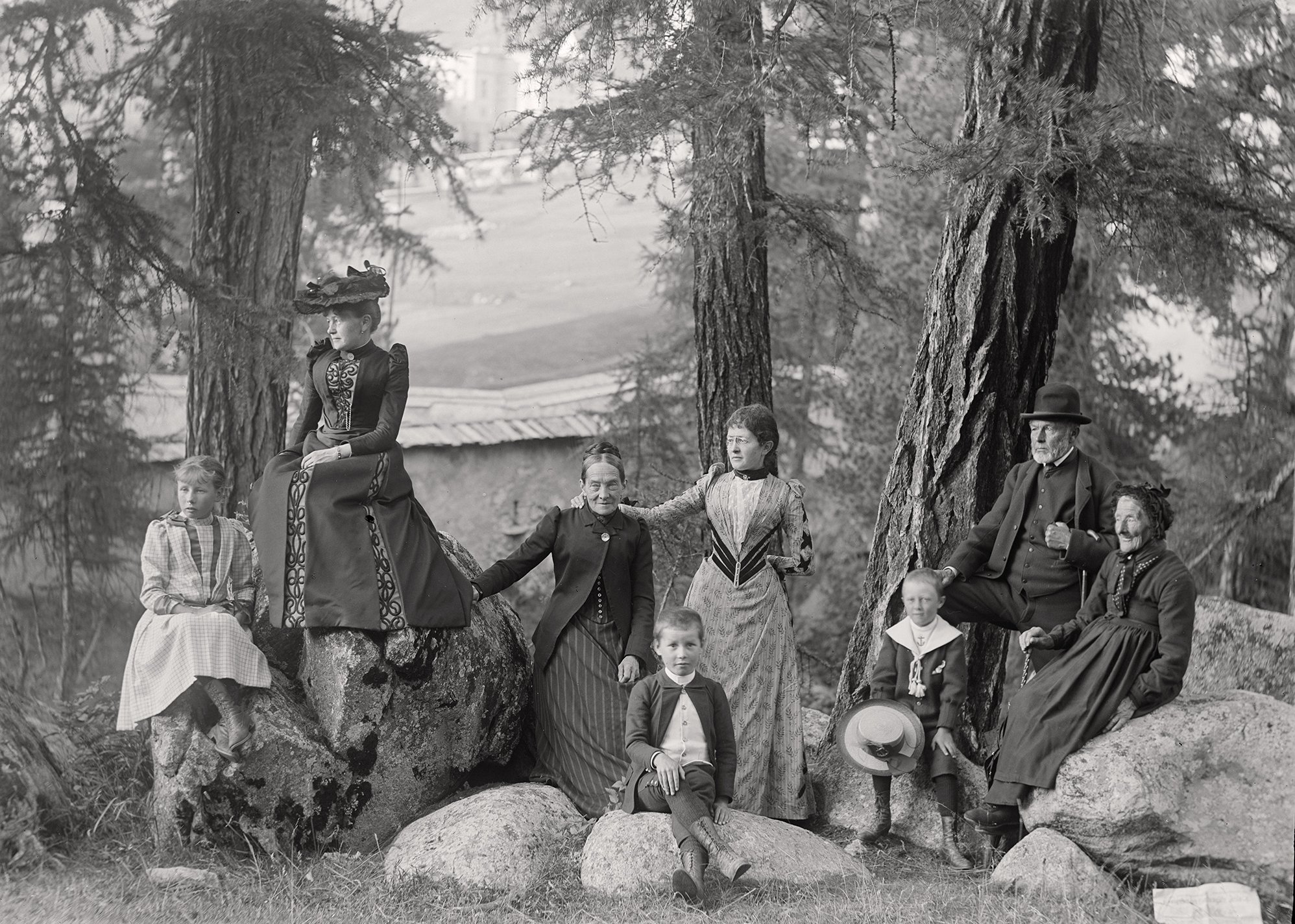 Gruppenaufnahme der Familie Enderlin im Val Roseg (14.09.1891), 86005_o (DRM CC BY-NC-SA)