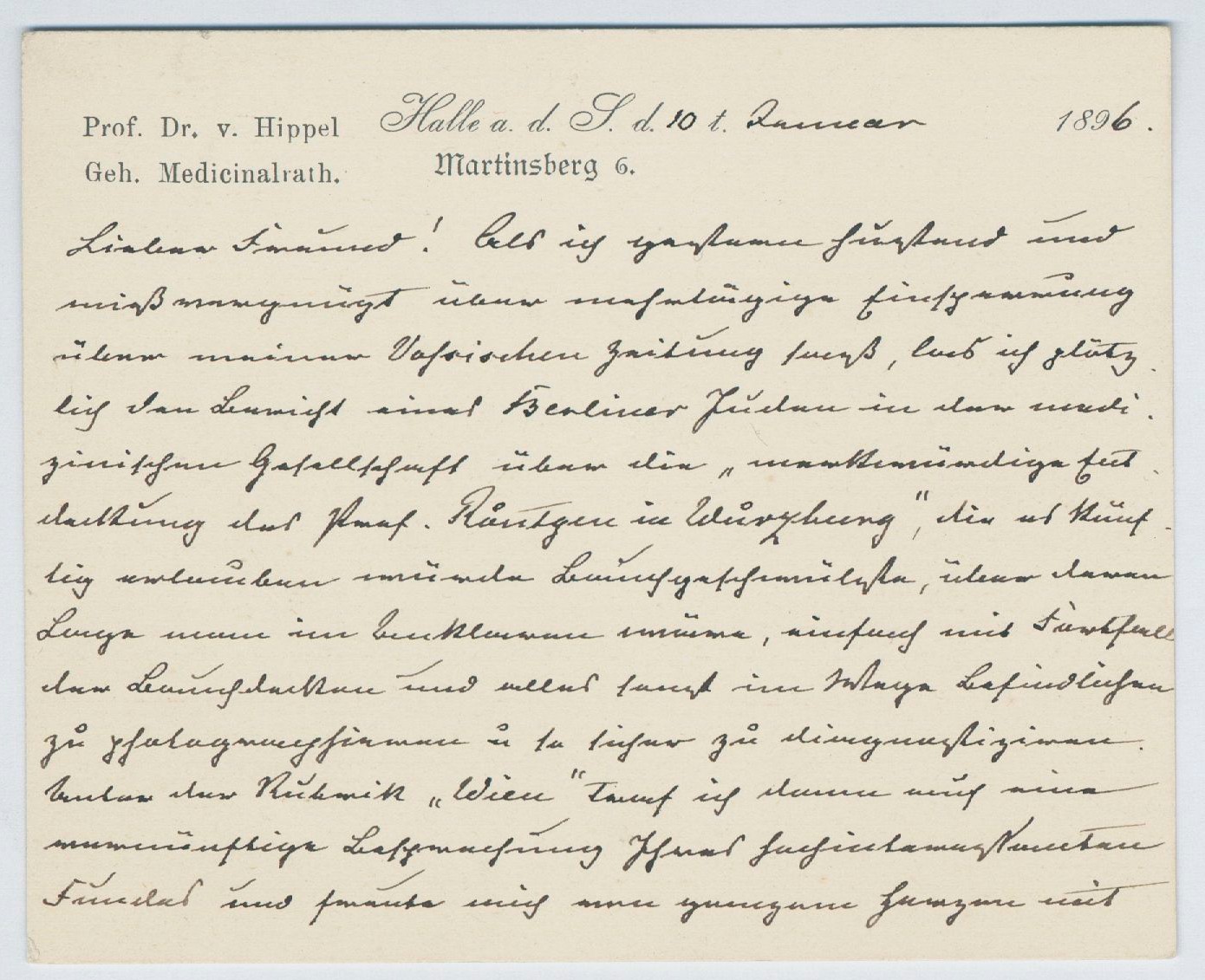 Arthur von Hippel an W. C. Röntgen (10.01.1896), 80377_1 (DRM CC BY-NC-SA)