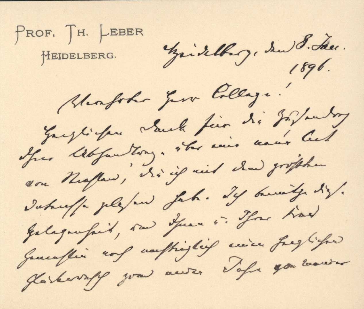 Theodor Leber an W. C. Röntgen (08.01.1896), 80503_1 (DRM CC BY-NC-SA)