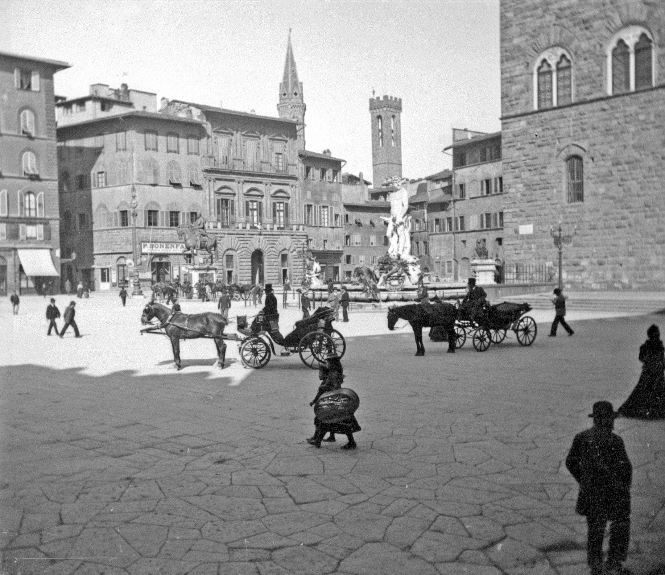 Piazza della Signoria in Florenz (März/April 1902), 87129 sn L_o (DRM CC BY-NC-SA)