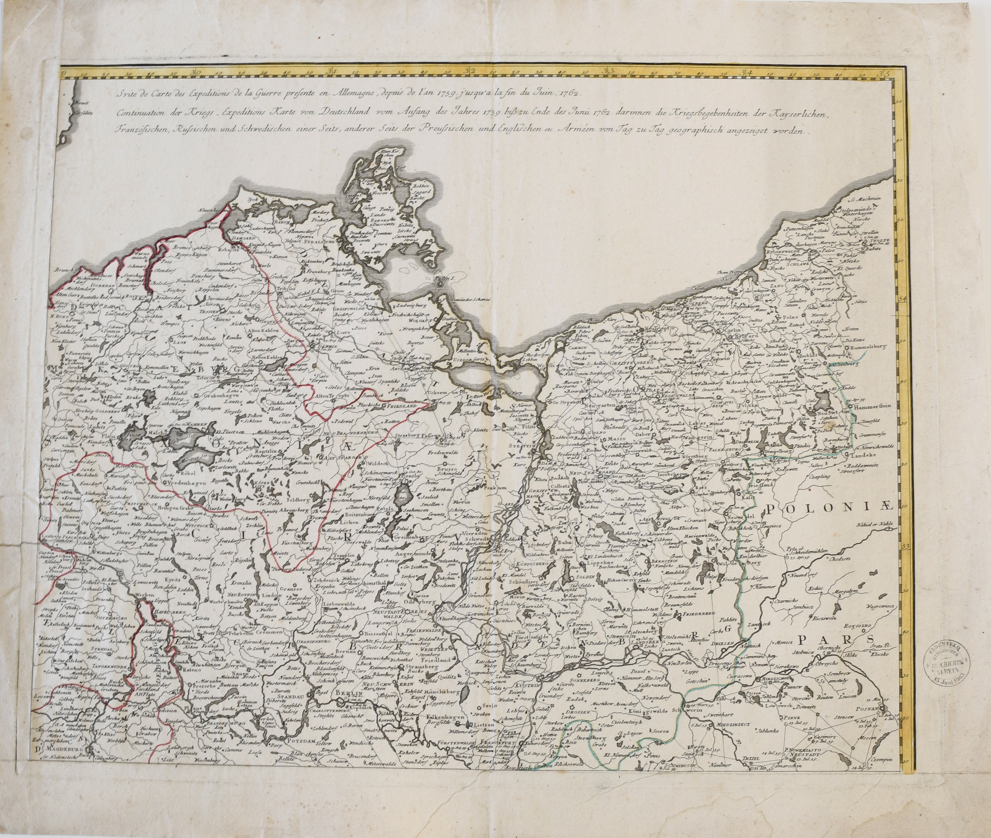 Continuation der Kriegs-Expeditions Karte von Deutschland ((C) Sammlung Bergischer Geschichtsverein e.V. CC BY-NC)