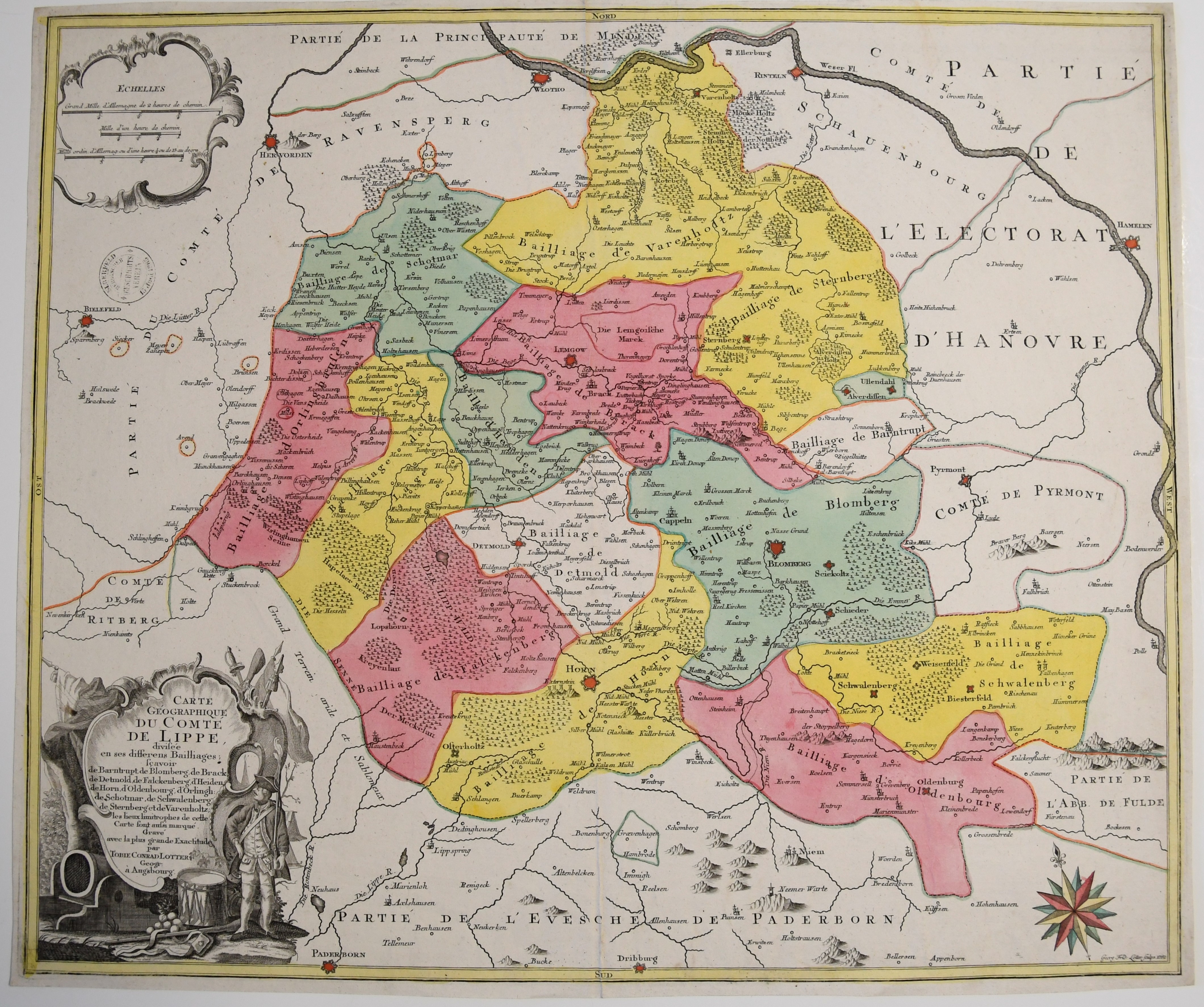 Carte géographique du Comte de Lippe ((C) Sammlung Bergischer Geschichtsverein e.V. CC BY-NC)