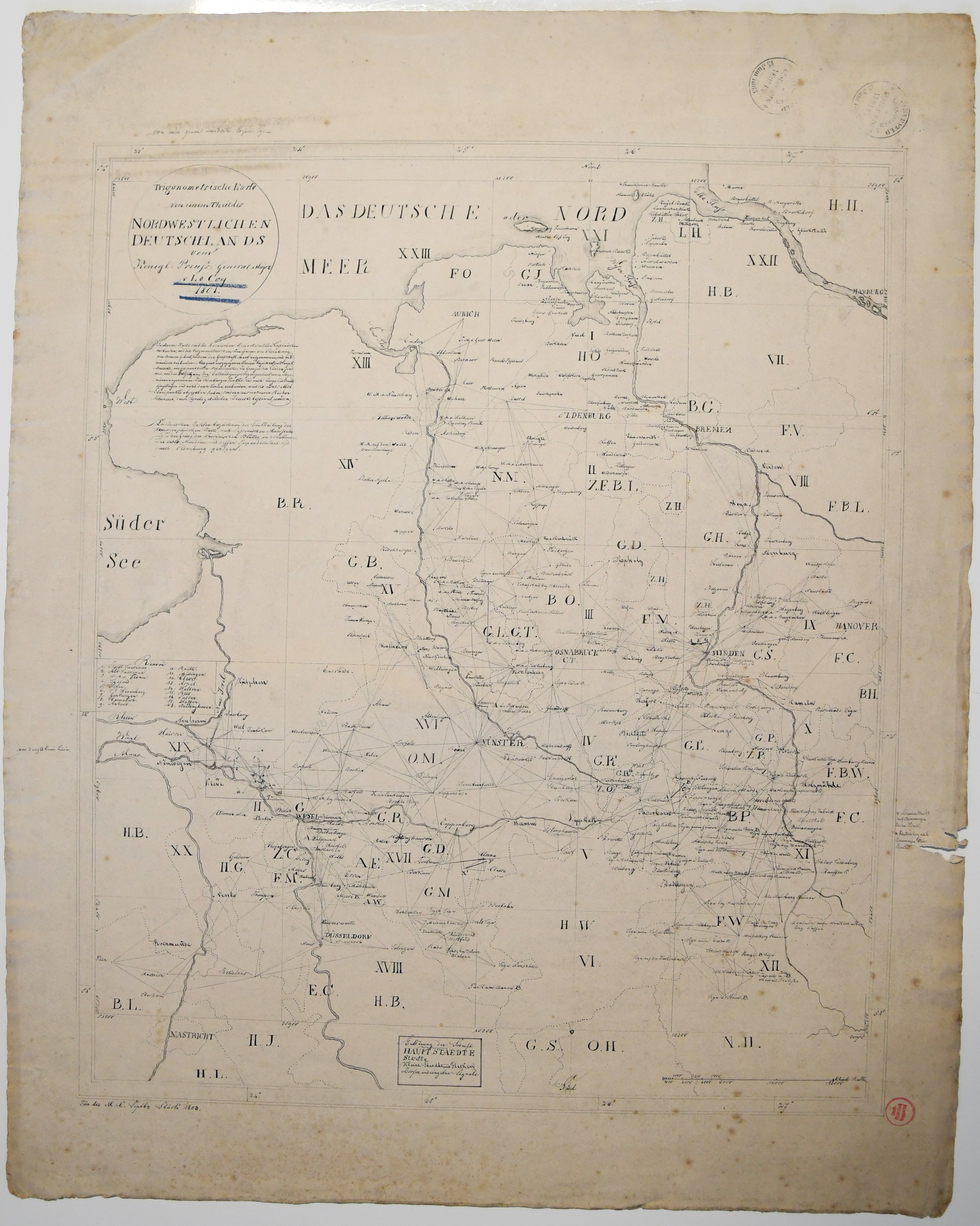 Trigonometrische Karte von einem Theil des nordwestlichen Deutschlands ((C) Sammlung Bergischer Geschichtsverein e.V. CC BY-NC)