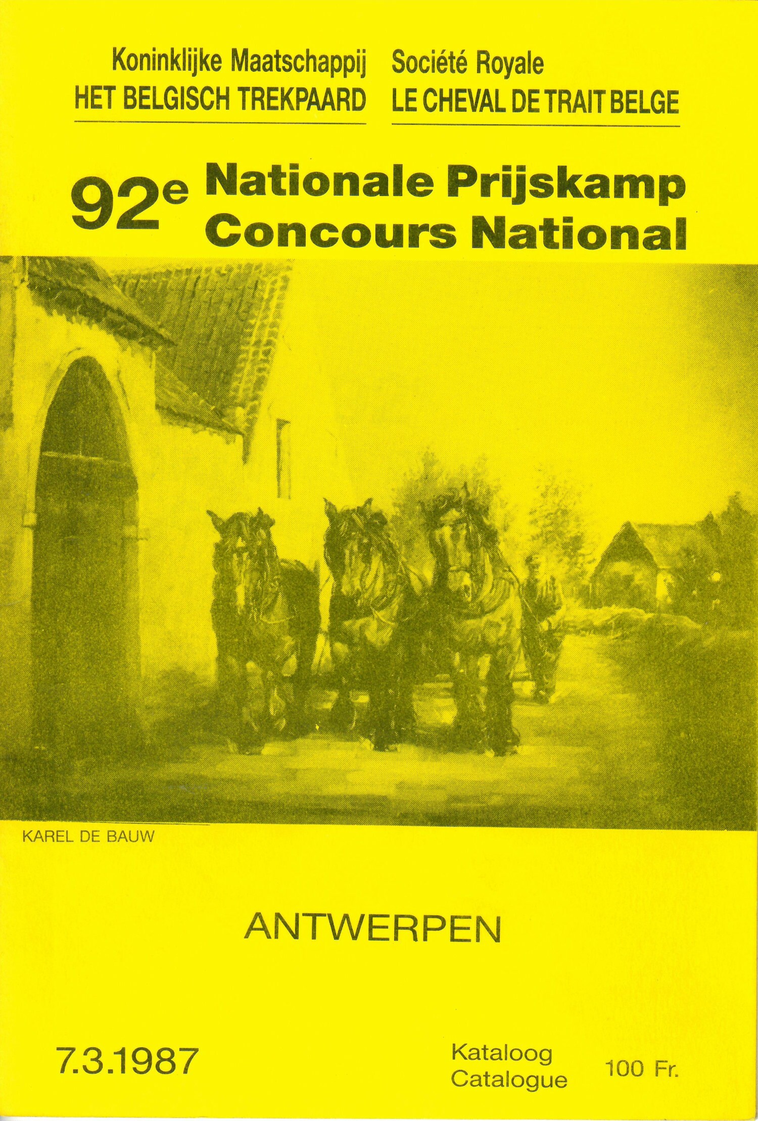 Les Cheval de trait belge et adennes 1987 (Herausgeber RR-R)