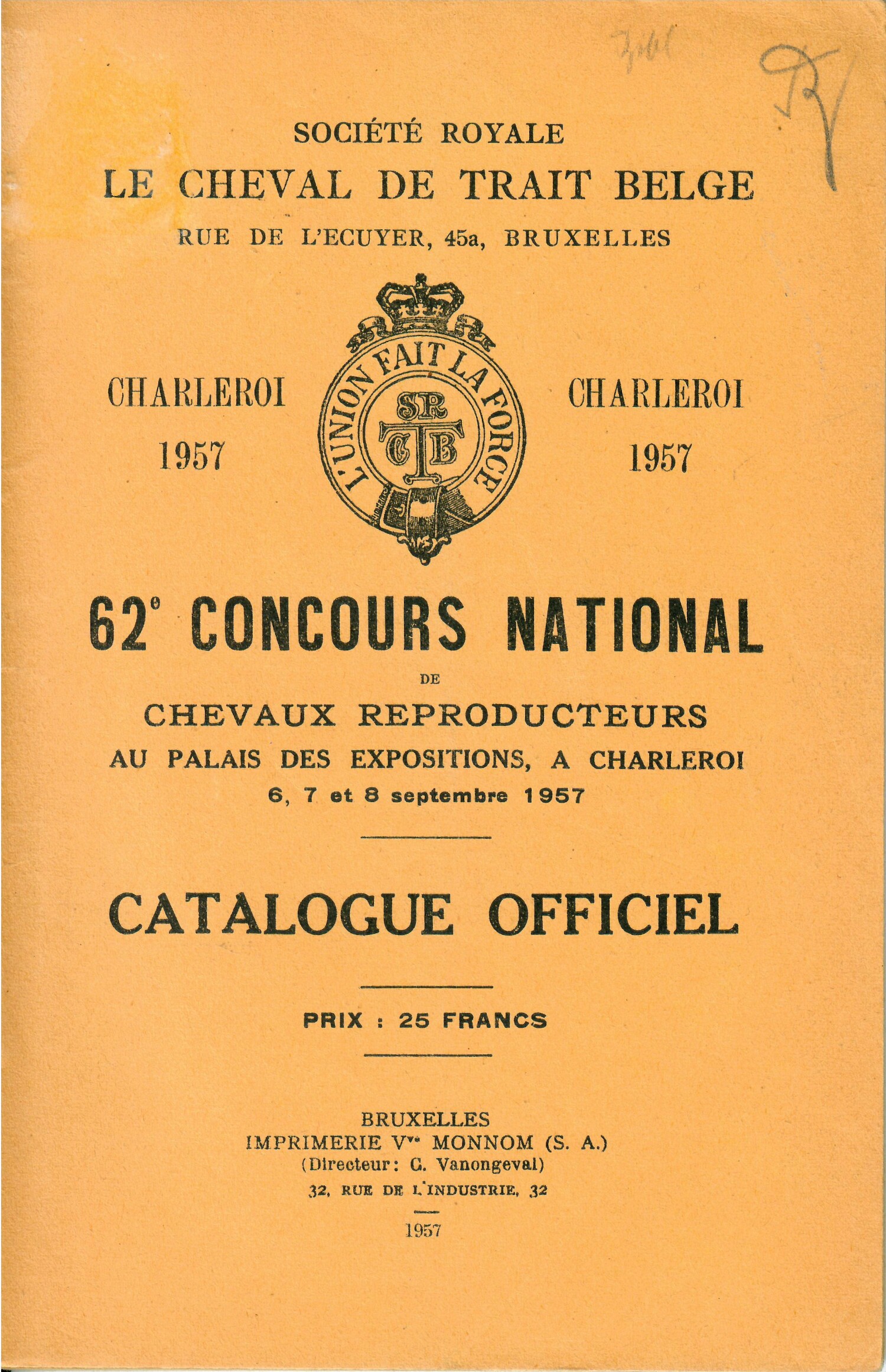 Les Cheval de trait belge et adennes 1957 (Herausgeber RR-R)