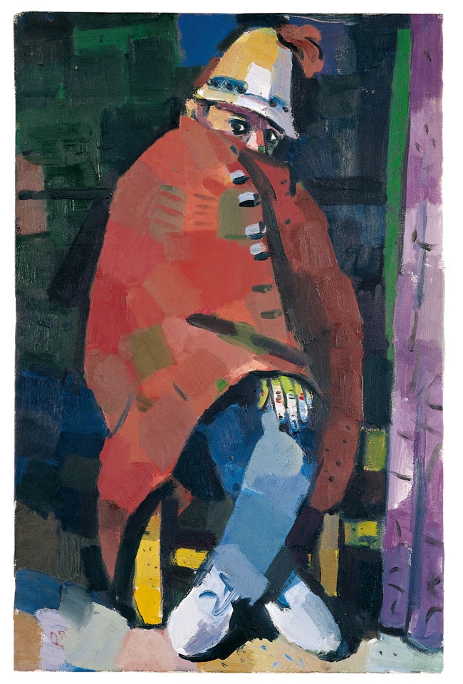Mann mit roter Decke (von Karl Ortelt) (Kunstmuseum Solingen RR-F)