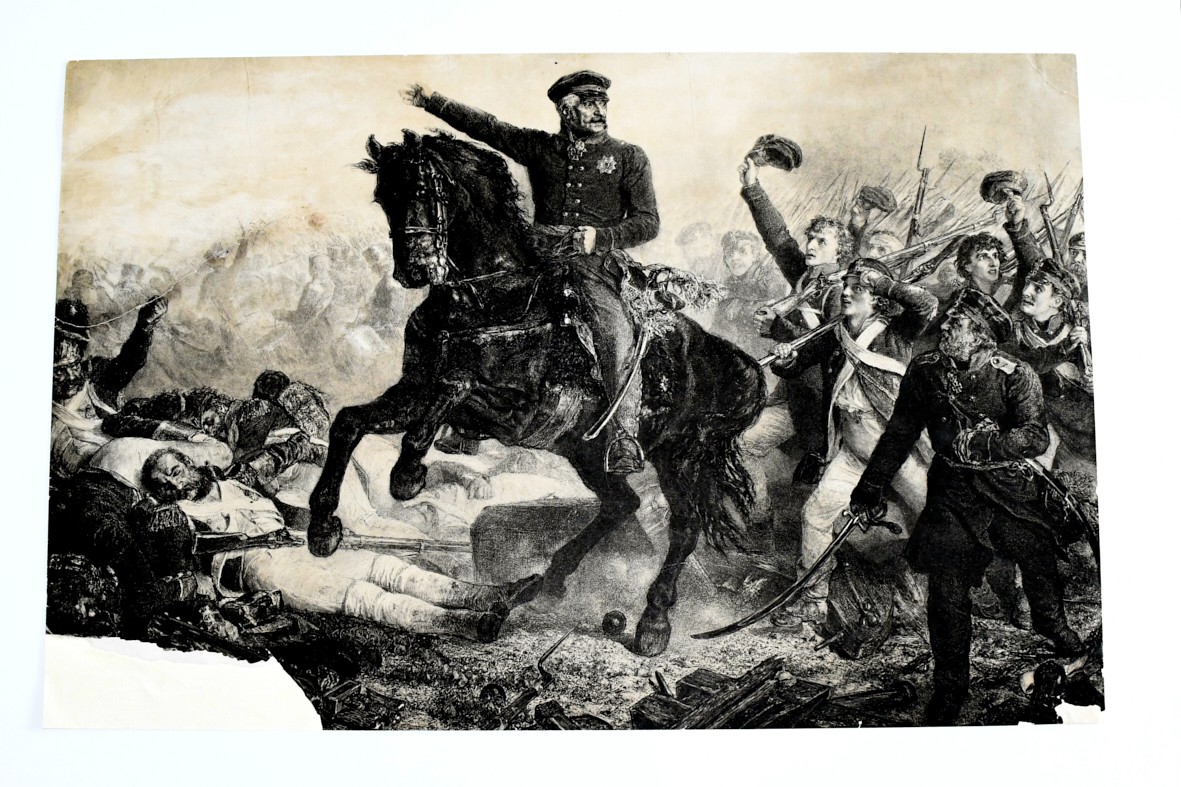 Blücher als Marschall Vorwärts in der Schlacht ((C) Sammlung Bergischer Geschichtsverein e.V. CC BY-NC)