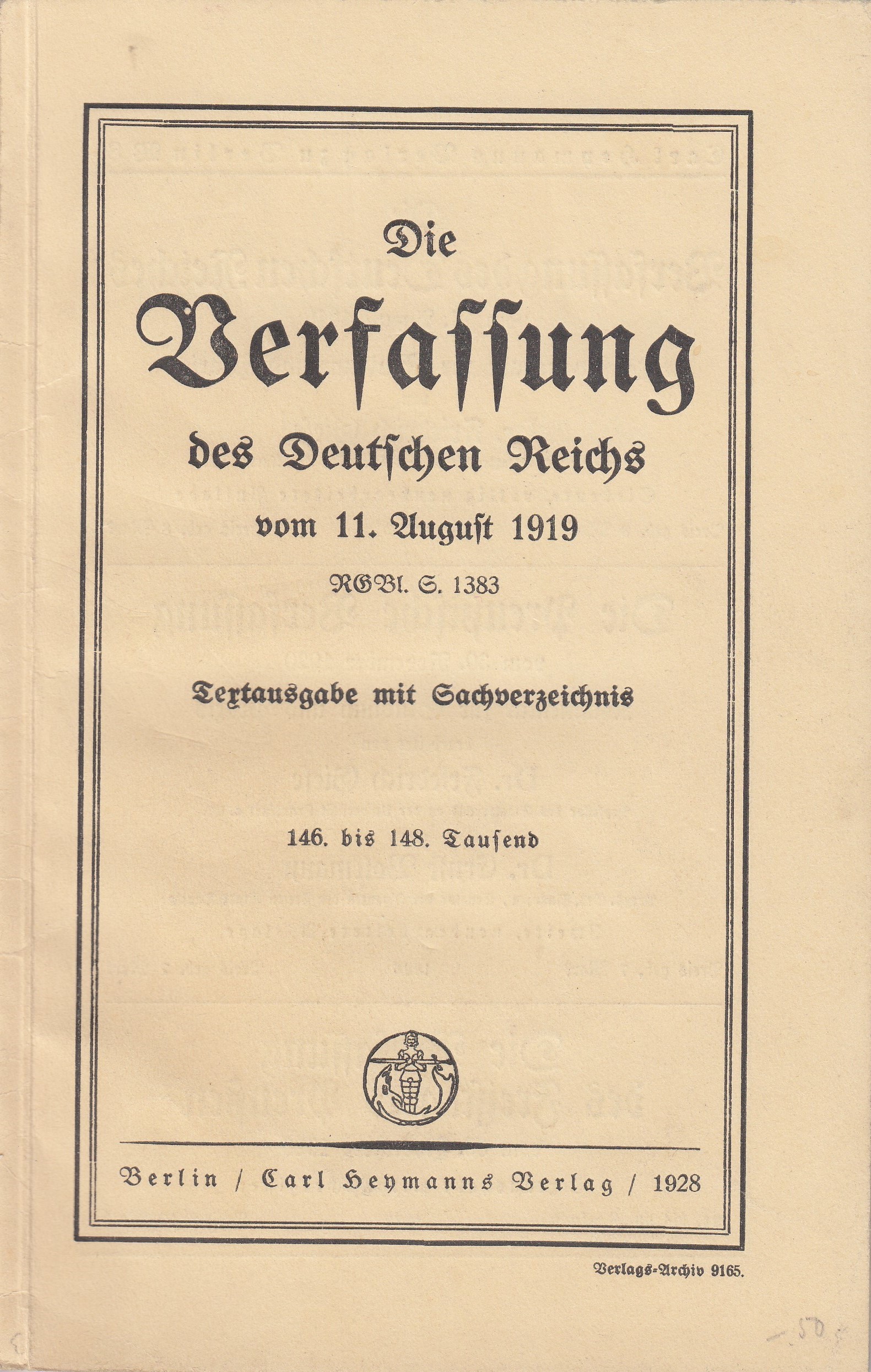 Die Verfassung des Deutschen Reiches ((C) Sammlung Bergischer Geschichtsverein e.V. CC BY-NC)