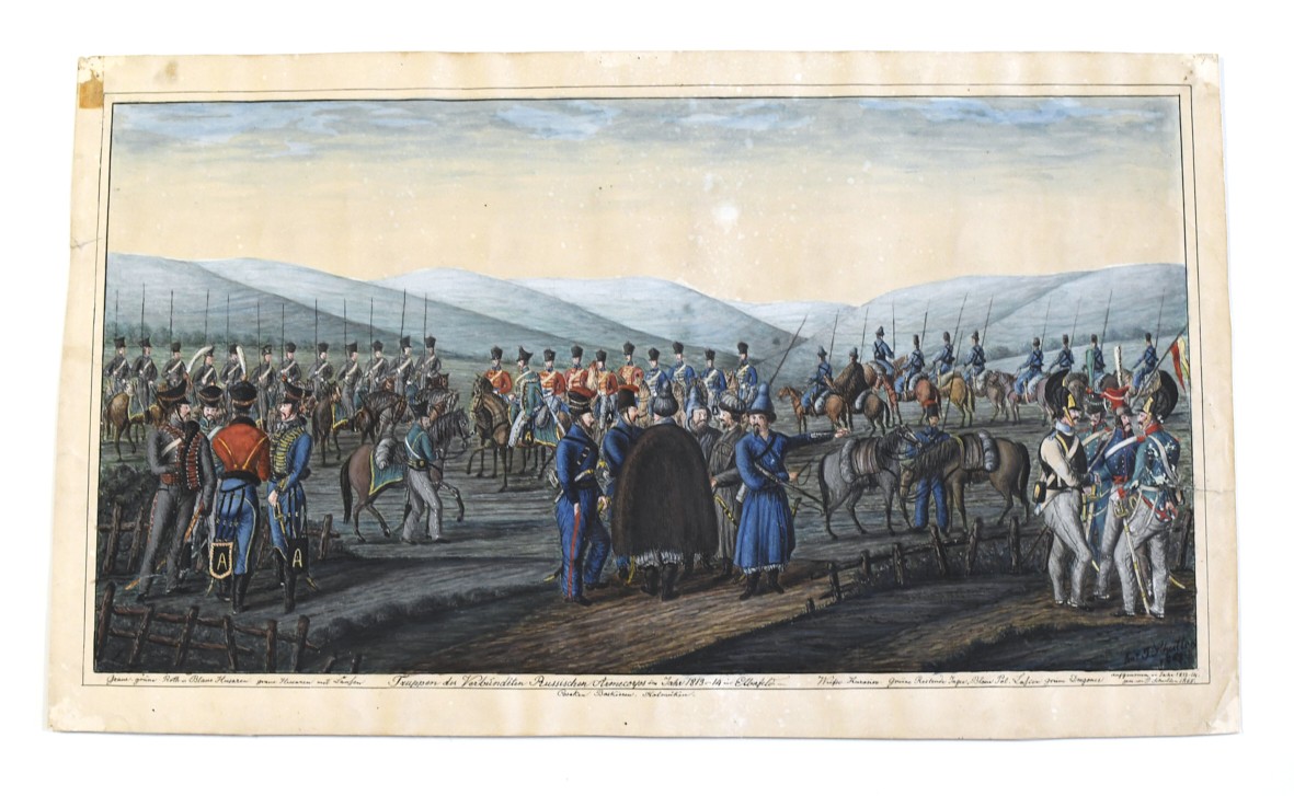 Truppen des verbündeten russischen Armeecorps im Jahr 1813-1814 in Elberfeld ((C) Sammlung Bergischer Geschichtsverein e.V. CC BY-NC)