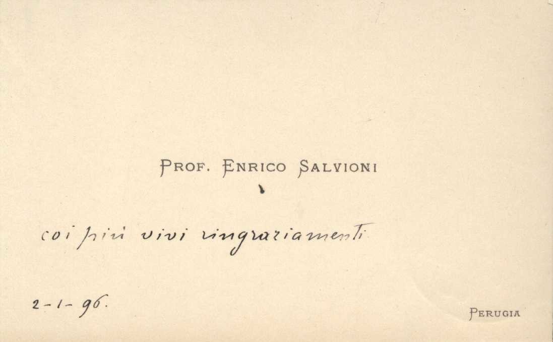 Enrico Salvioni an W. C. Röntgen (02.01.1896), 80950 (Deutsches Röntgen-Museum CC BY-NC-SA)