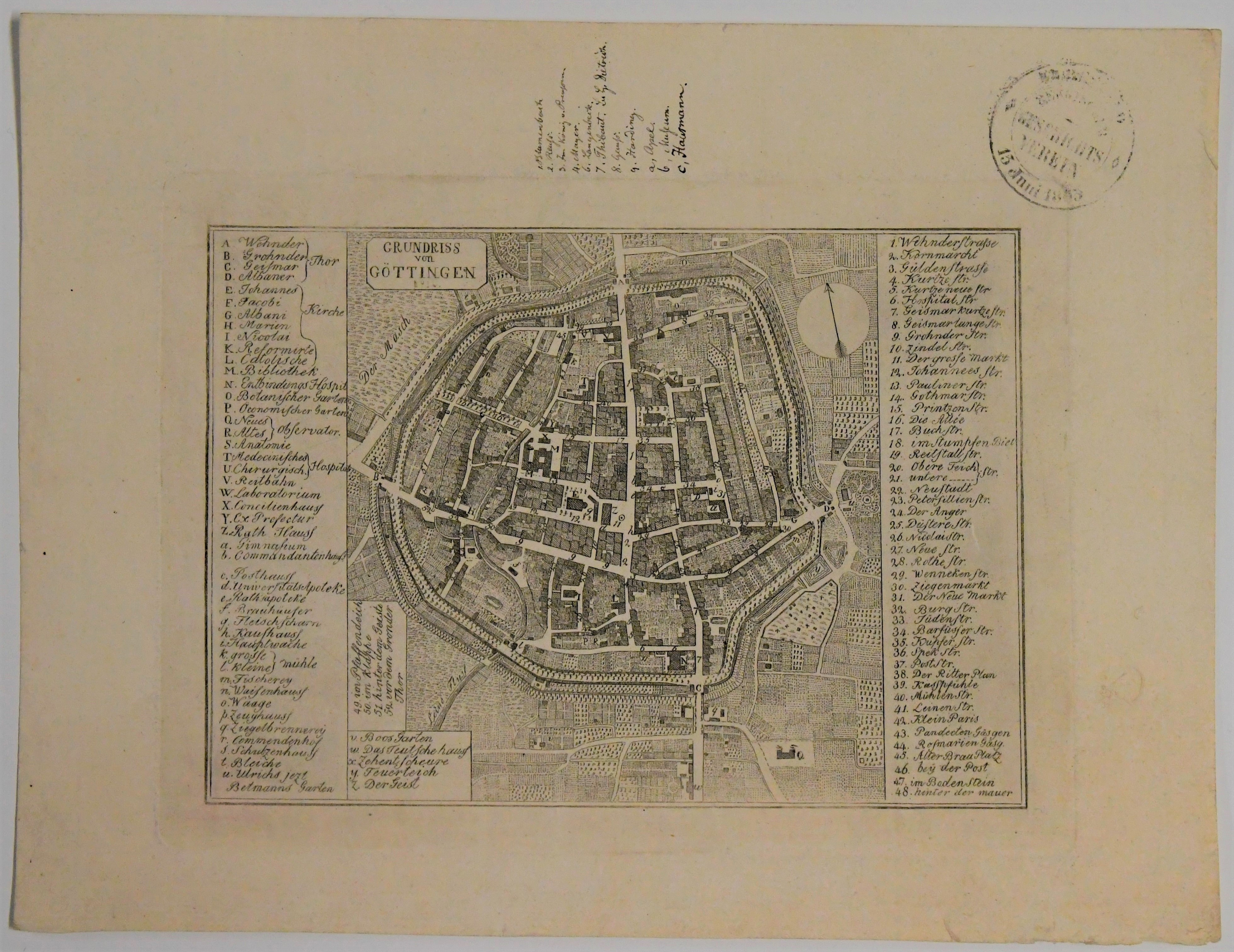 Grundriss von Göttingen ((C) Sammlung Bergischer Geschichtsverein e.V. CC BY-NC)