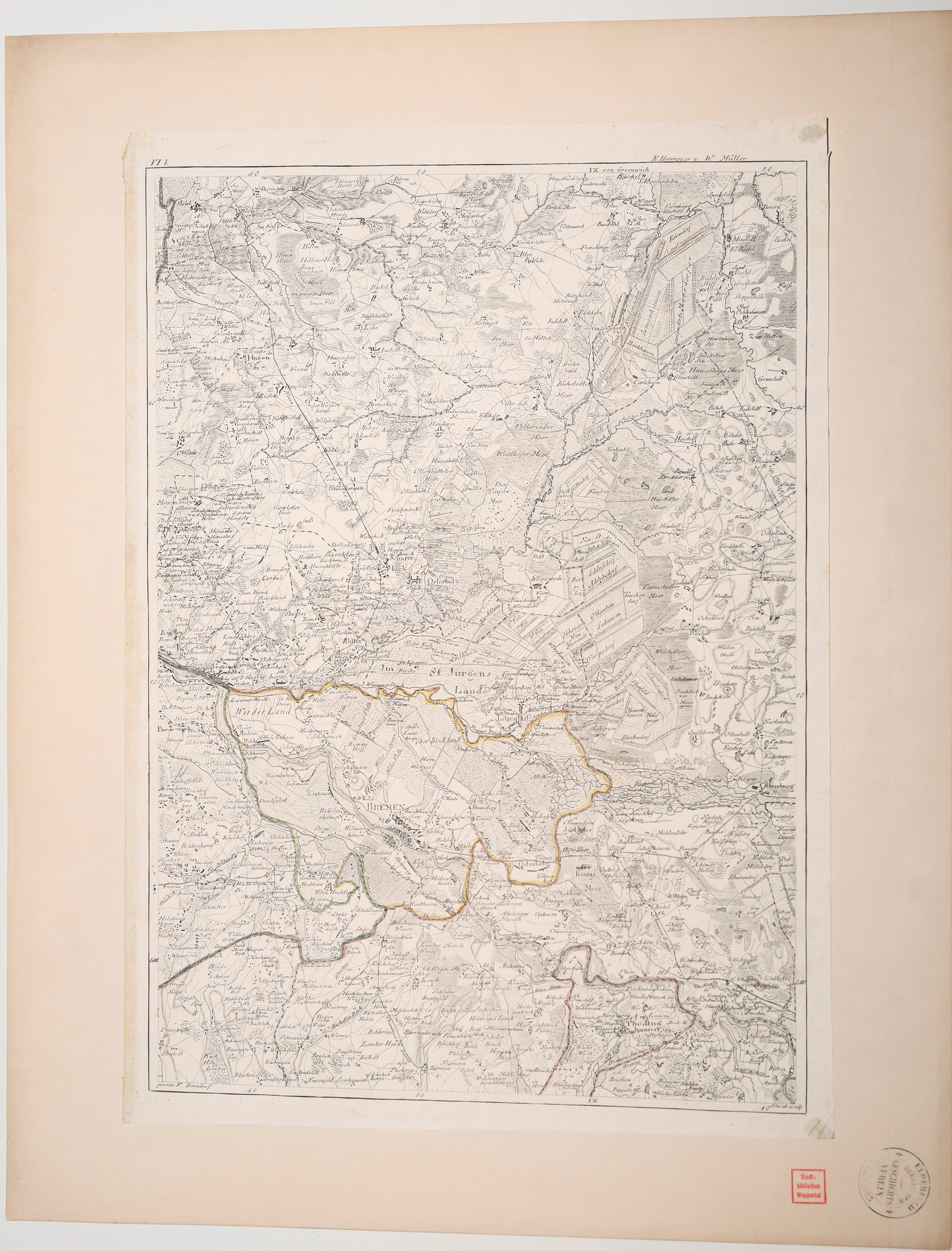 Karte Bremen und Umgebung ((C) Sammlung Bergischer Geschichtsverein e.V. CC BY-NC)