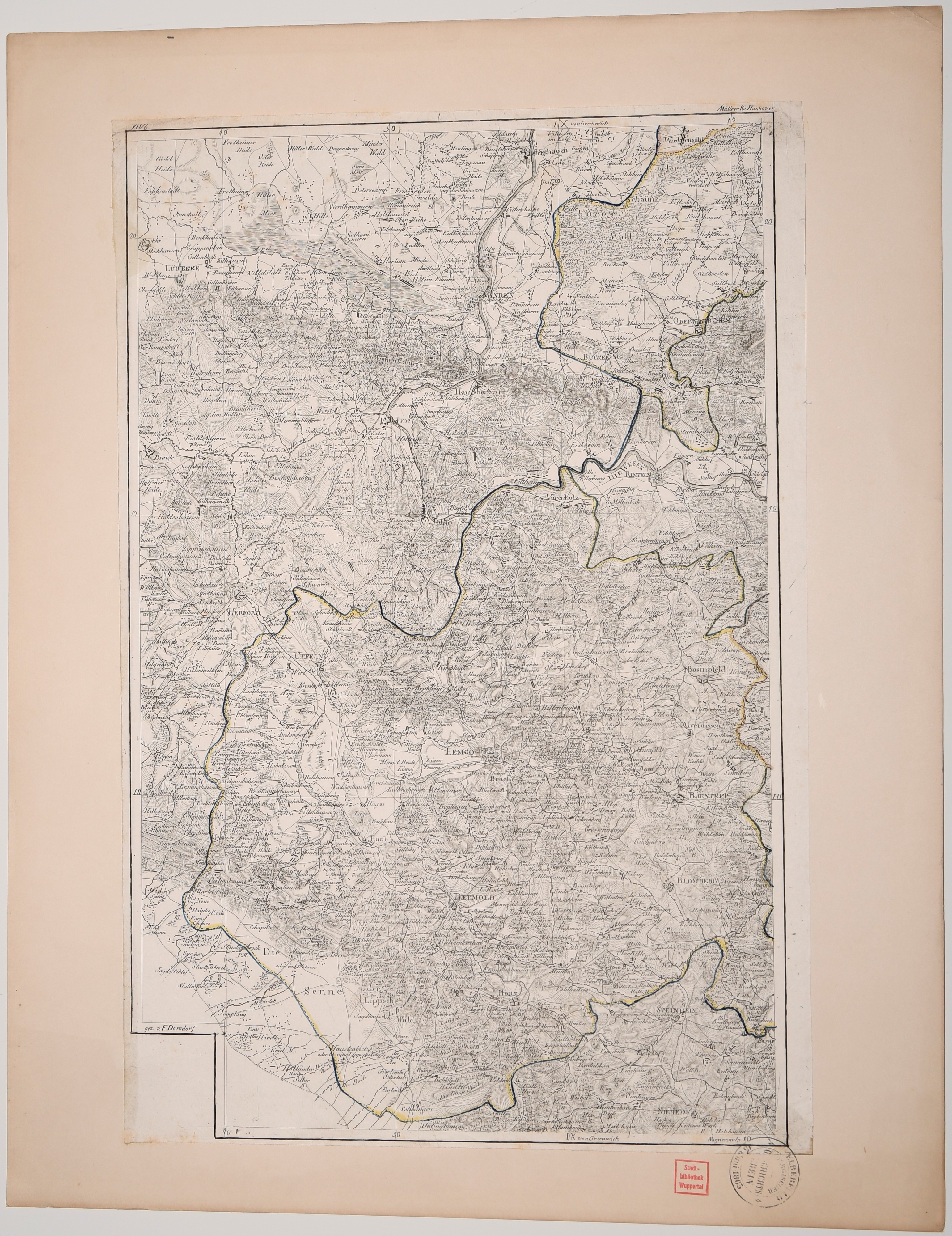 Karte Detmold und Umgebung ((C) Sammlung Bergischer Geschichtsverein e.V. CC BY-NC)