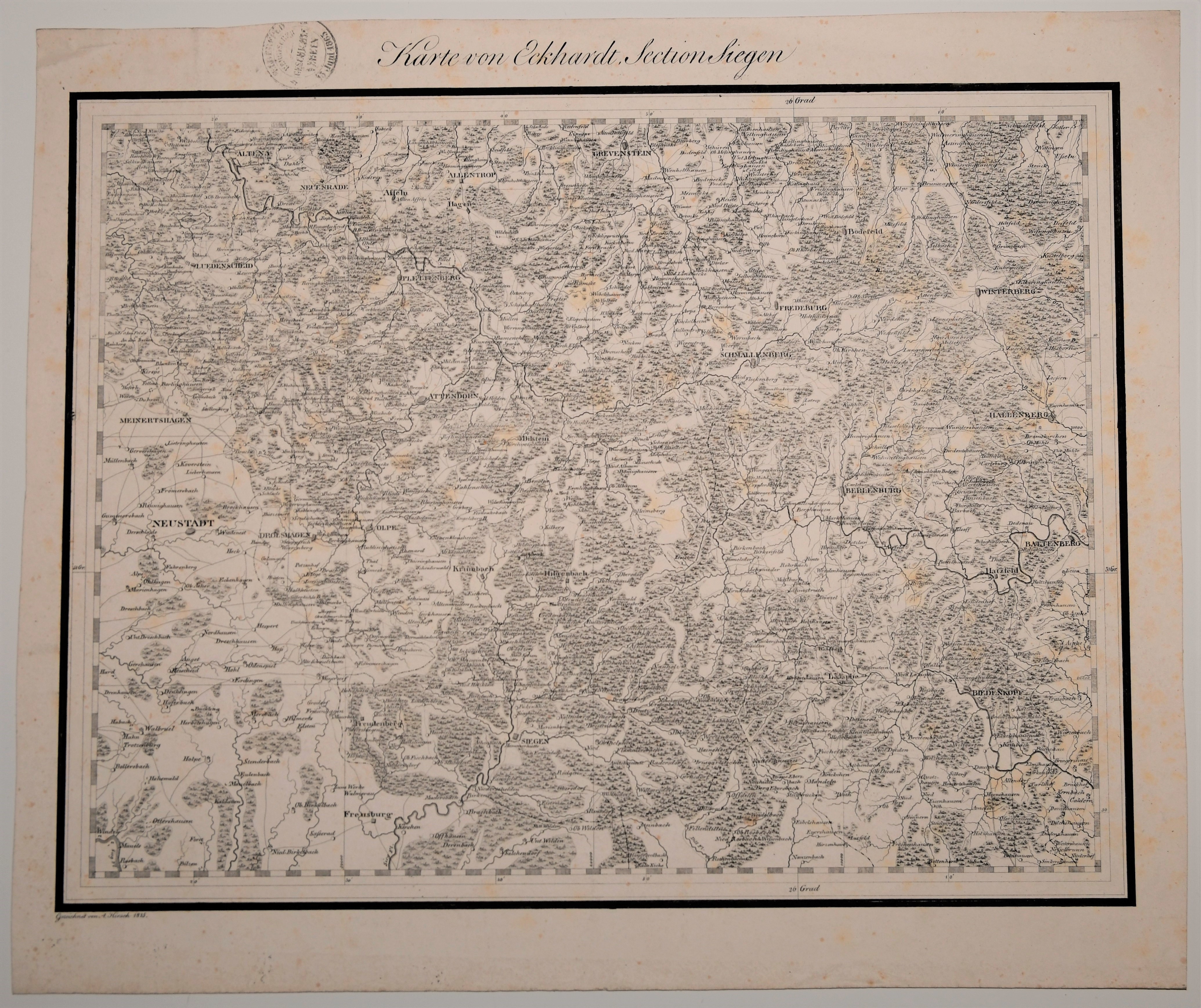 Karte von Eckhardt. Section Siegen ((C) Sammlung Bergischer Geschichtsverein e.V. CC BY-NC)