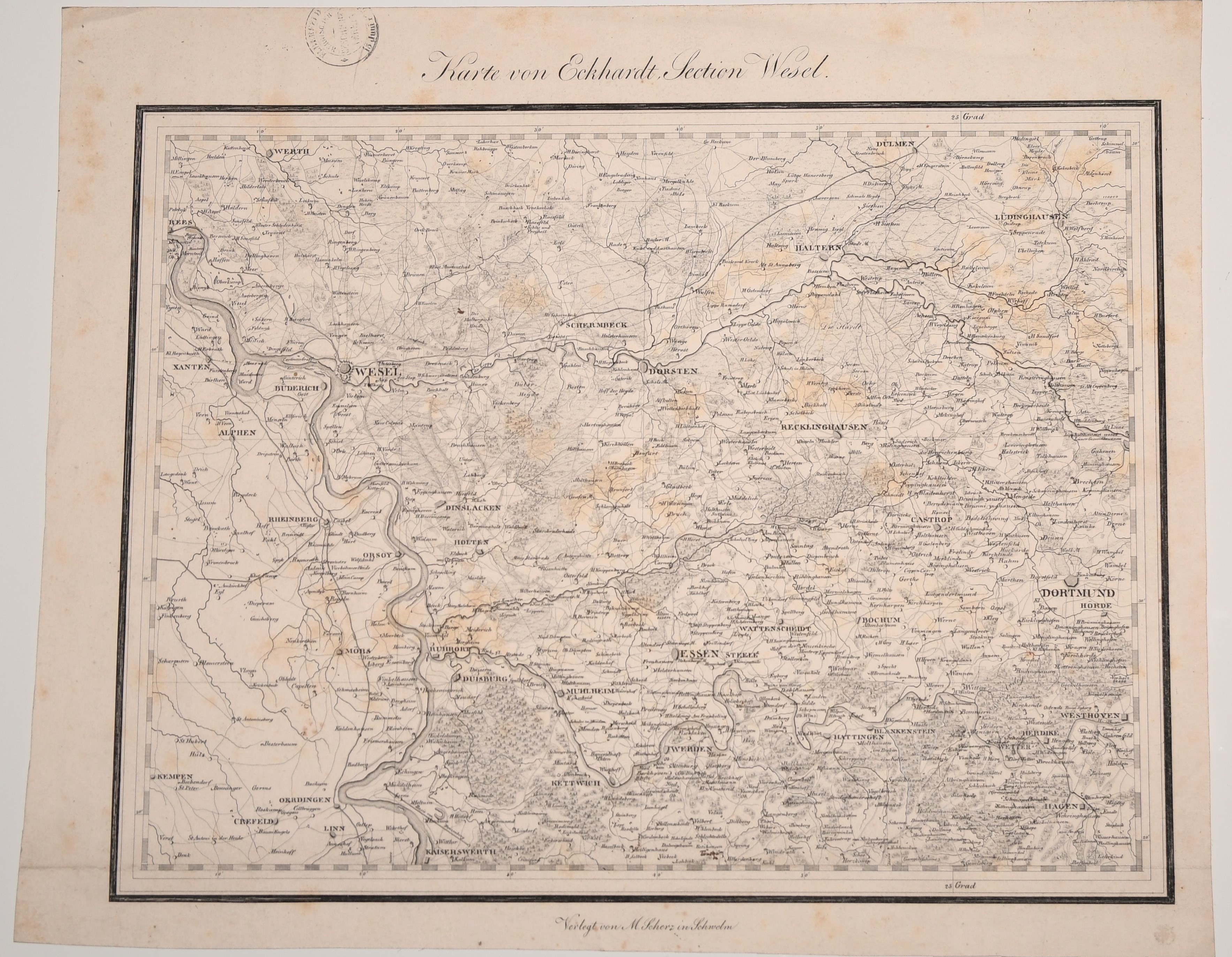 Karte von Eckhardt, Section Wesel ((C) Sammlung Bergischer Geschichtsverein e.V. CC BY-NC)