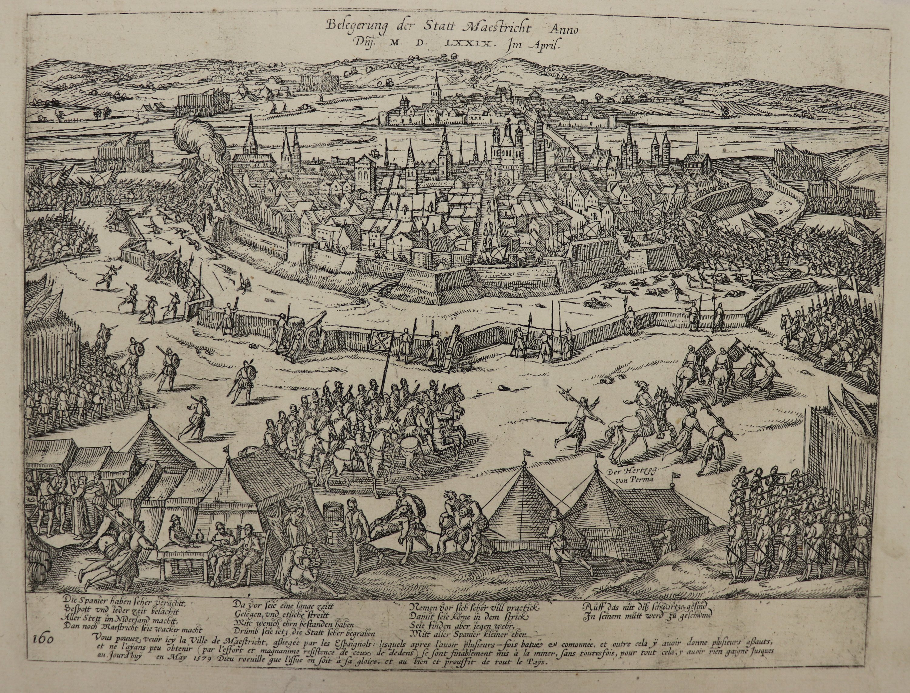 Belagerung von Maastricht, April 1579 (Hogenberg) (Städtisches Museum Schloss Rheydt CC BY)