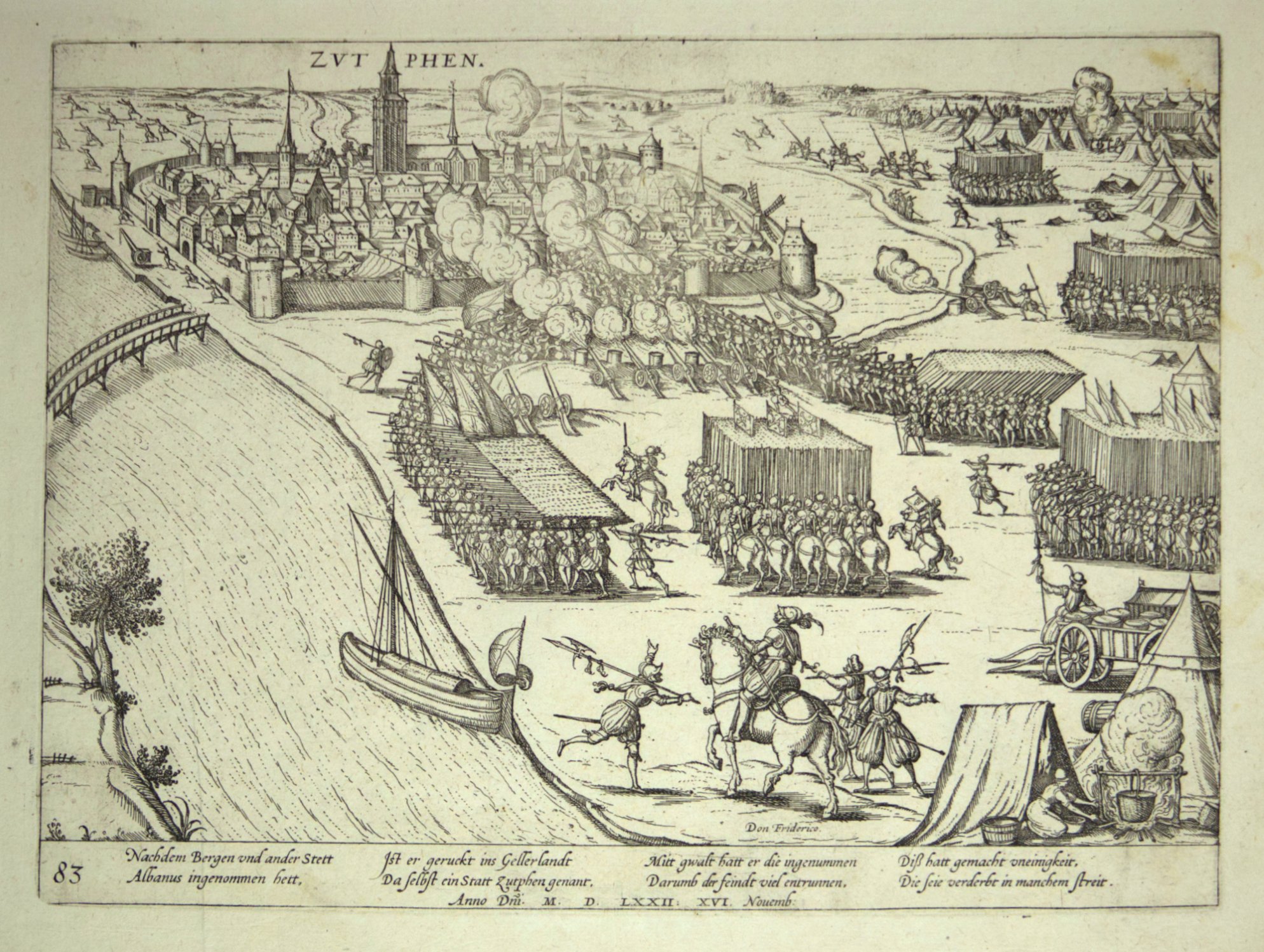 Zutphen wird durch Alba im November 1572 eigenommen (Hogenberg) (Städtisches Museum Schloss Rheydt CC BY)