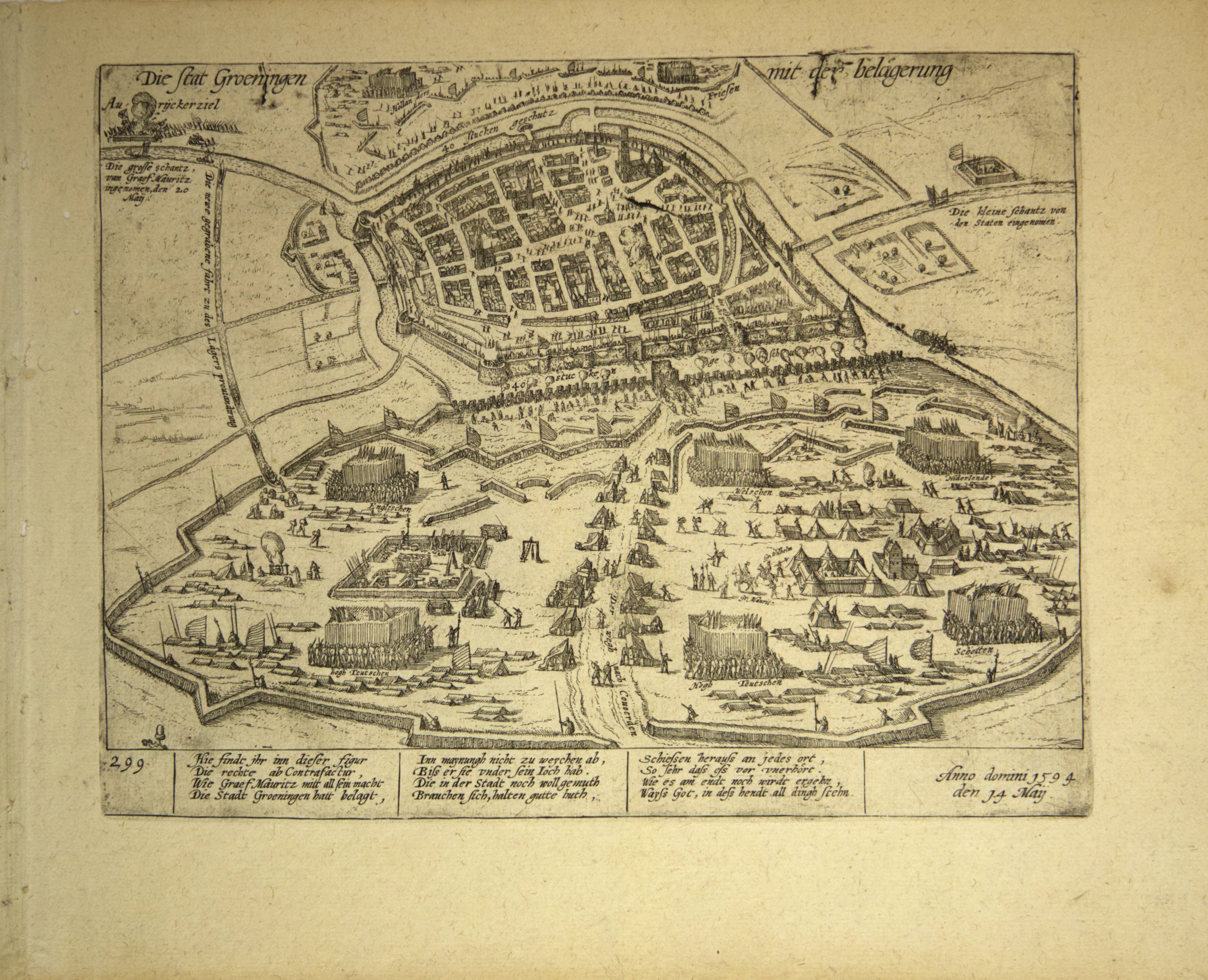 Groningen wird durch Moritz von Oranien im Mai 1594 belagert (Hogenberg) (Städtisches Museum Schloss Rheydt CC BY)