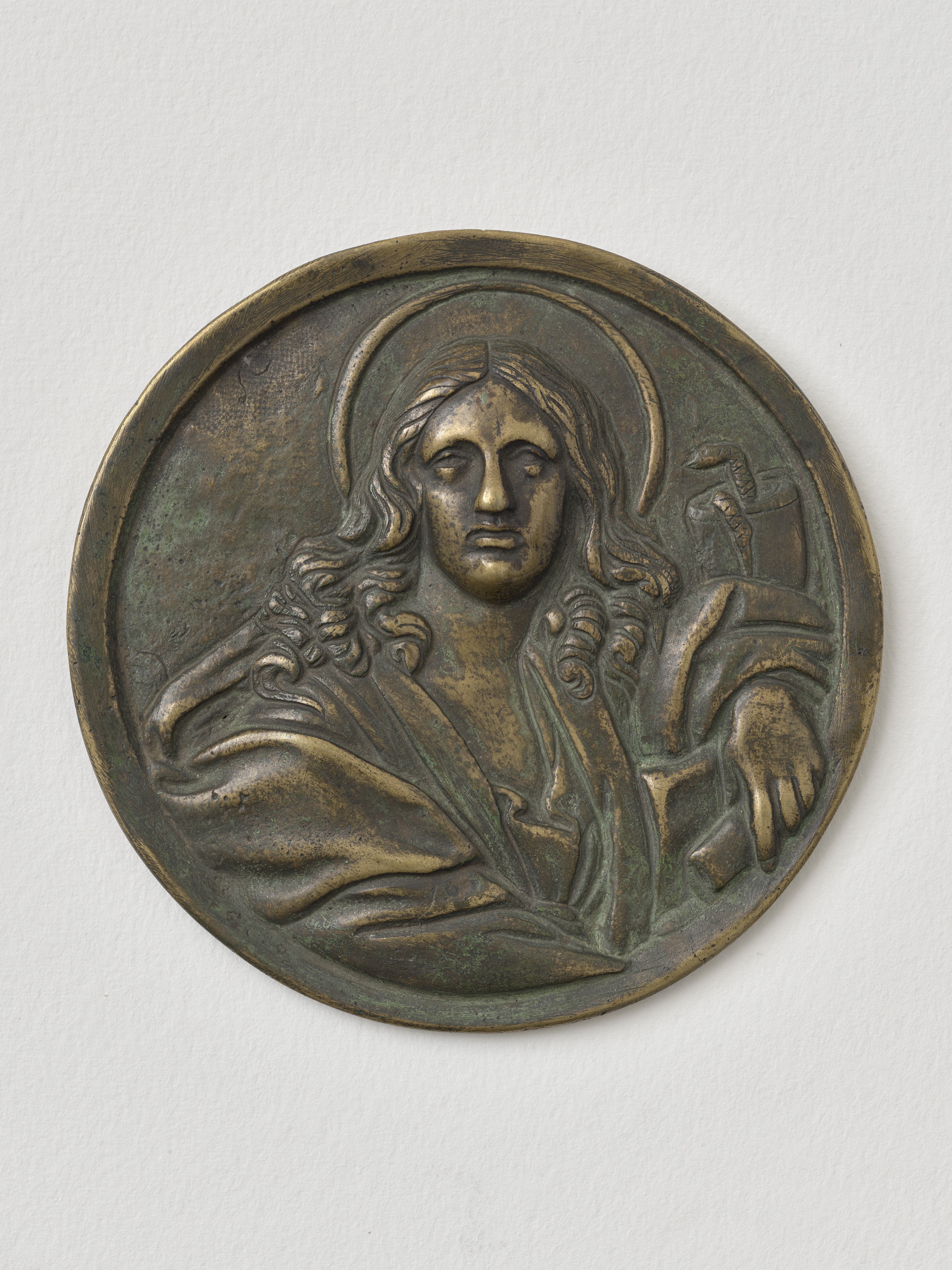 Bronzerelief des Evangelisten Johannes nach Domenico Zampieri, 17. Jh. (Städtisches Museum Schloss Rheydt CC0)