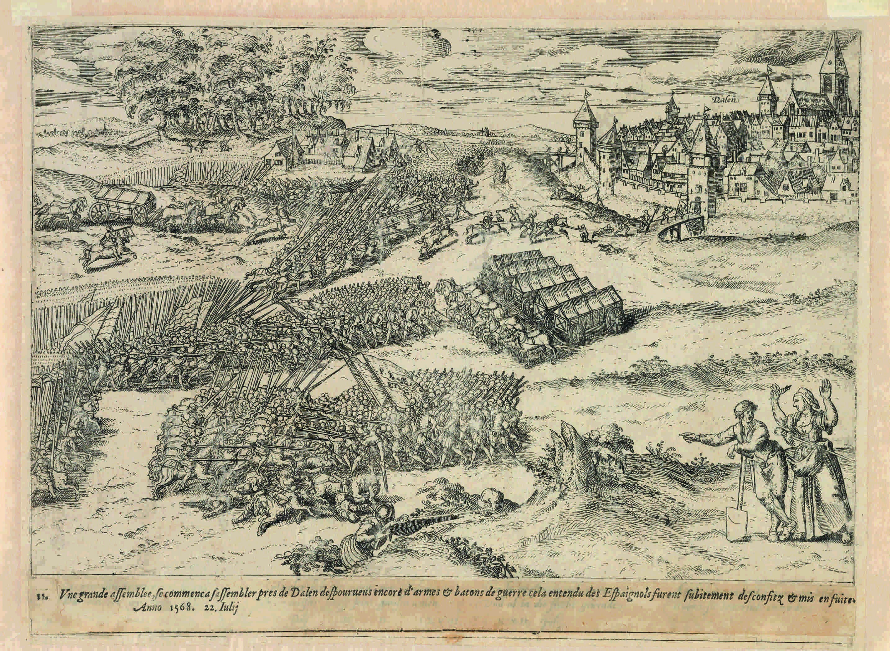 Kupferstich zur Schlacht bei Dahlen 1568 (Hogenberg) II (Städtisches Museum Schloss Rheydt CC BY)