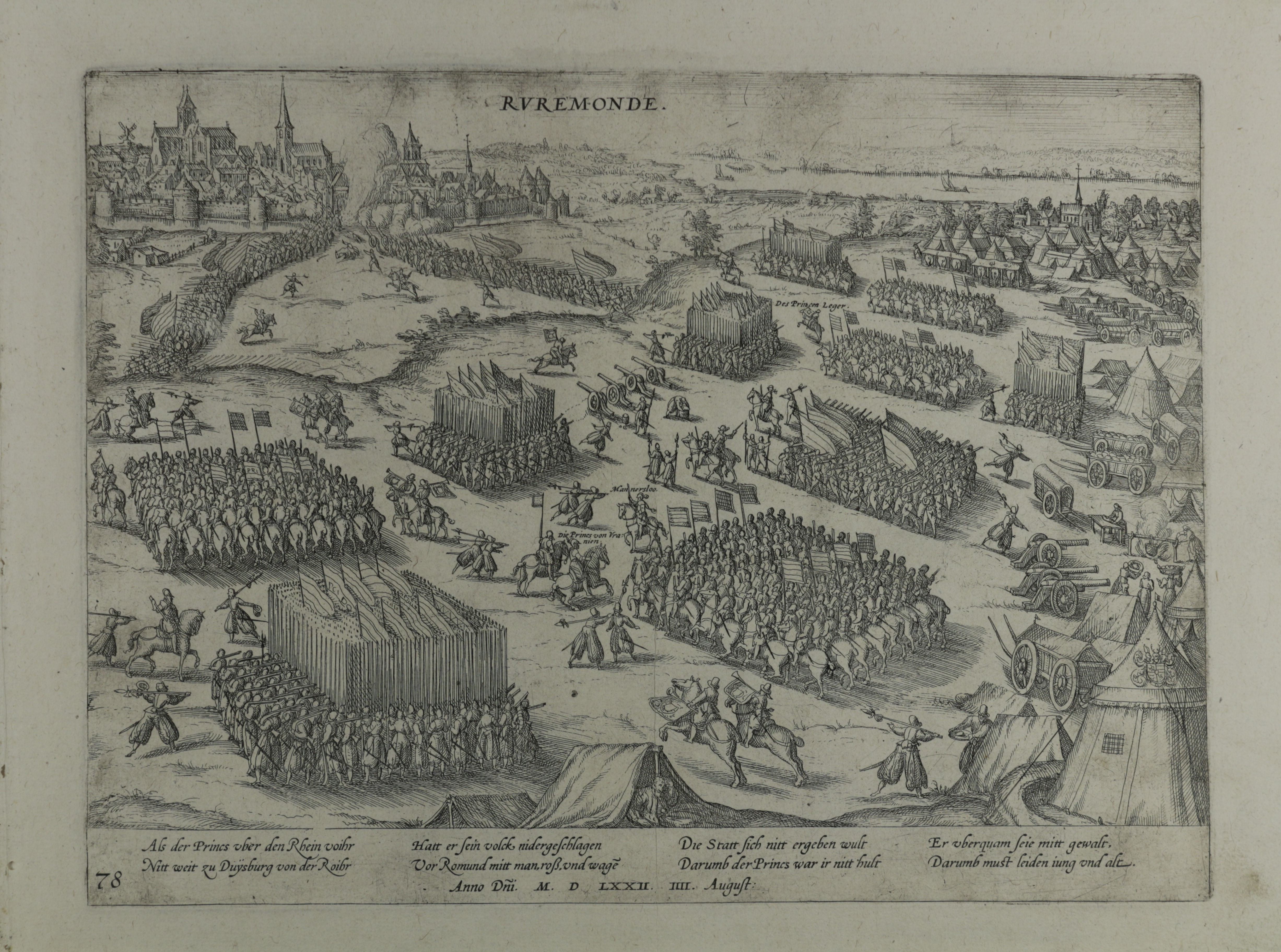 Kupferstich zur Einnahme von Roermond, August 1572 (Hogenberg) (Städtisches Museum Schloss Rheydt CC BY)