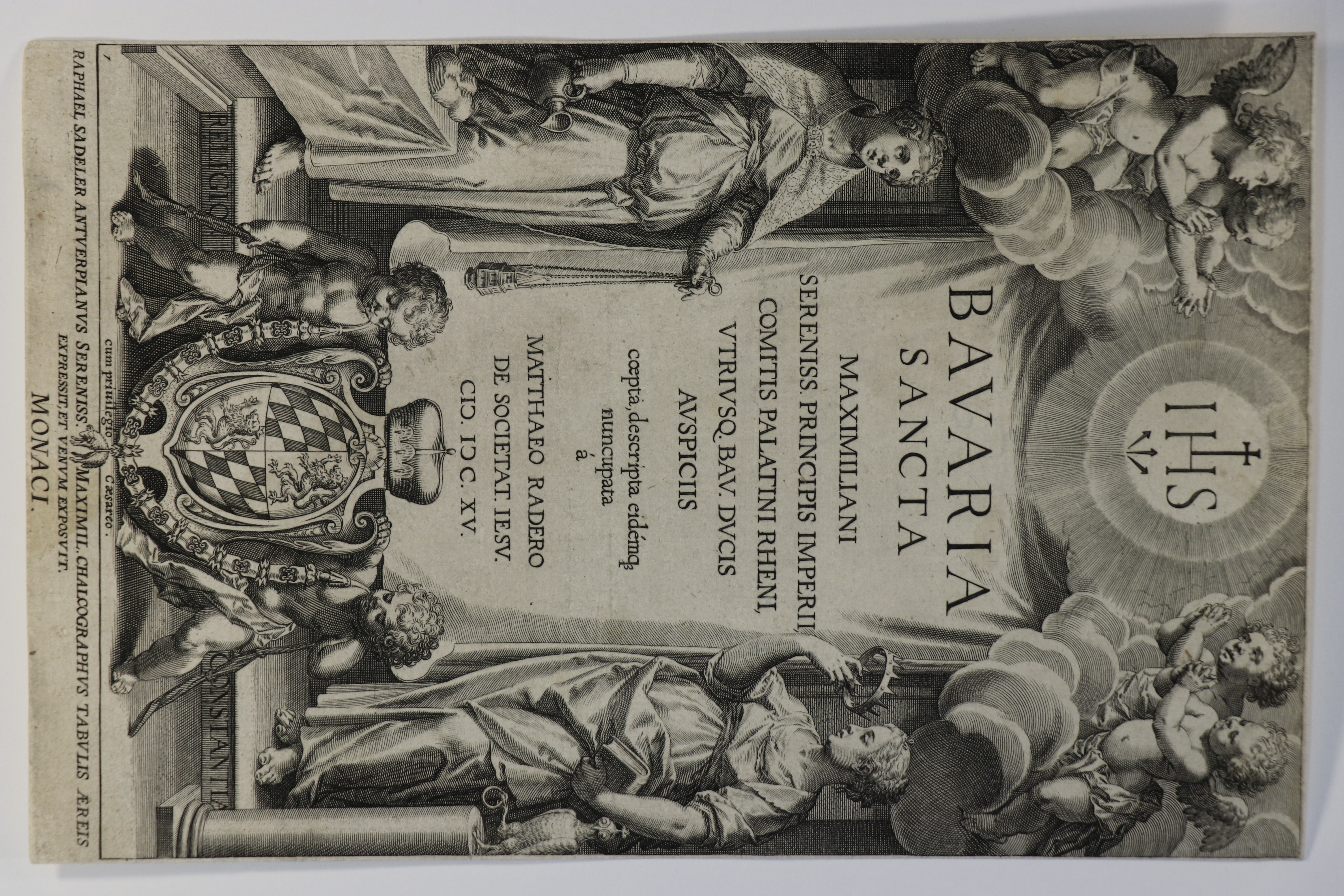 Raphael Sadeler der Ältere (1569-1632), Titelblatt zur Folge "Bavaria Sancta", München, 1615 (Städtisches Museum Schloss Rheydt CC BY-SA)