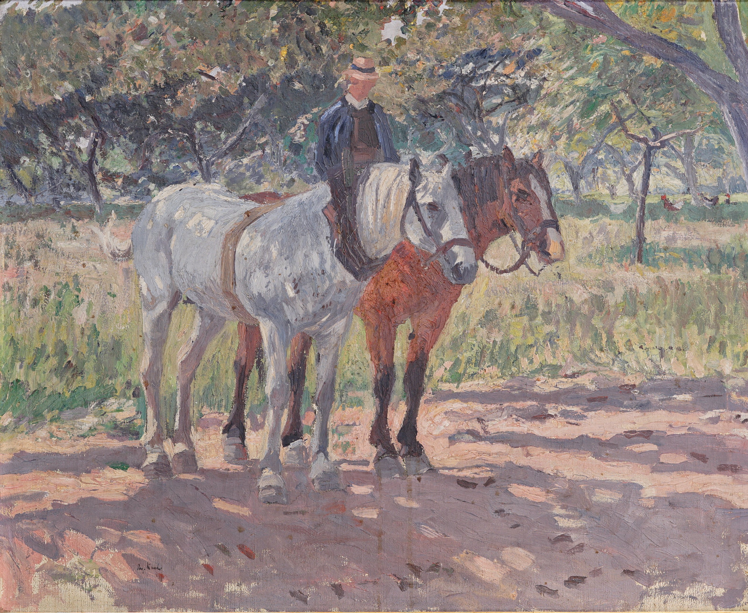 Kaul, August "Reiter mit zwei Pferden" ((C) Kunstmuseum Solingen CC BY-NC)
