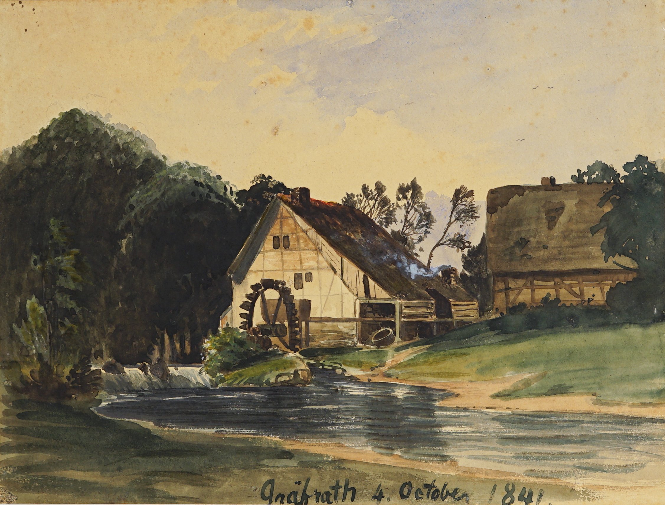 De Leuw, Friedrich "Wassermühle bei Rittershausen" (alter Titel: Hasenmühle) ((C) Kunstmuseum Solingen CC BY-NC)
