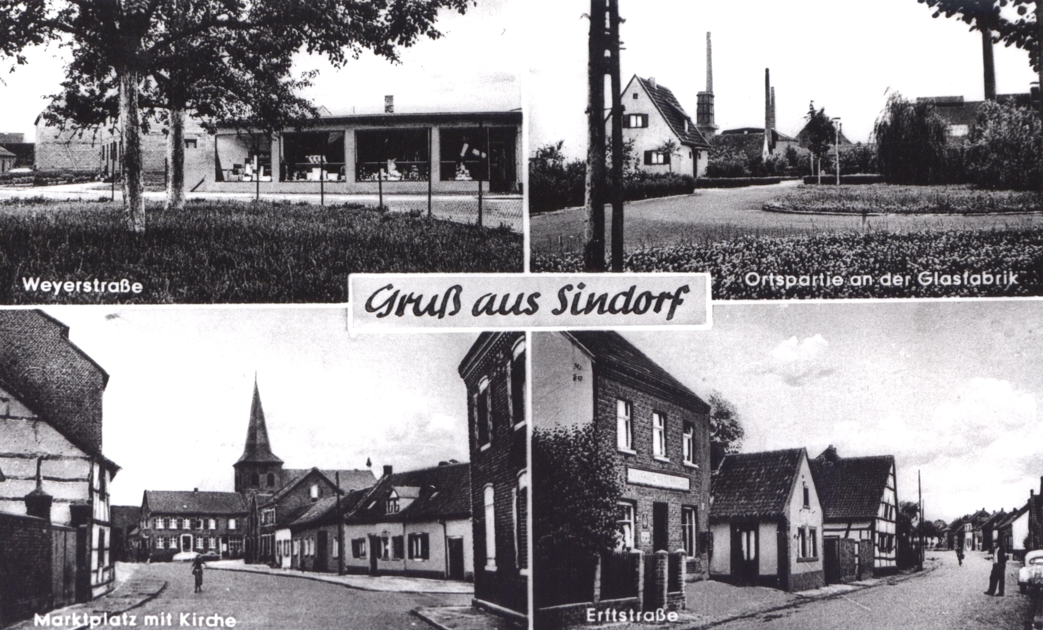 Ansichtskarte von Sindorf | circa 1953 (Stadtarchiv Kerpen CC BY-NC-SA)