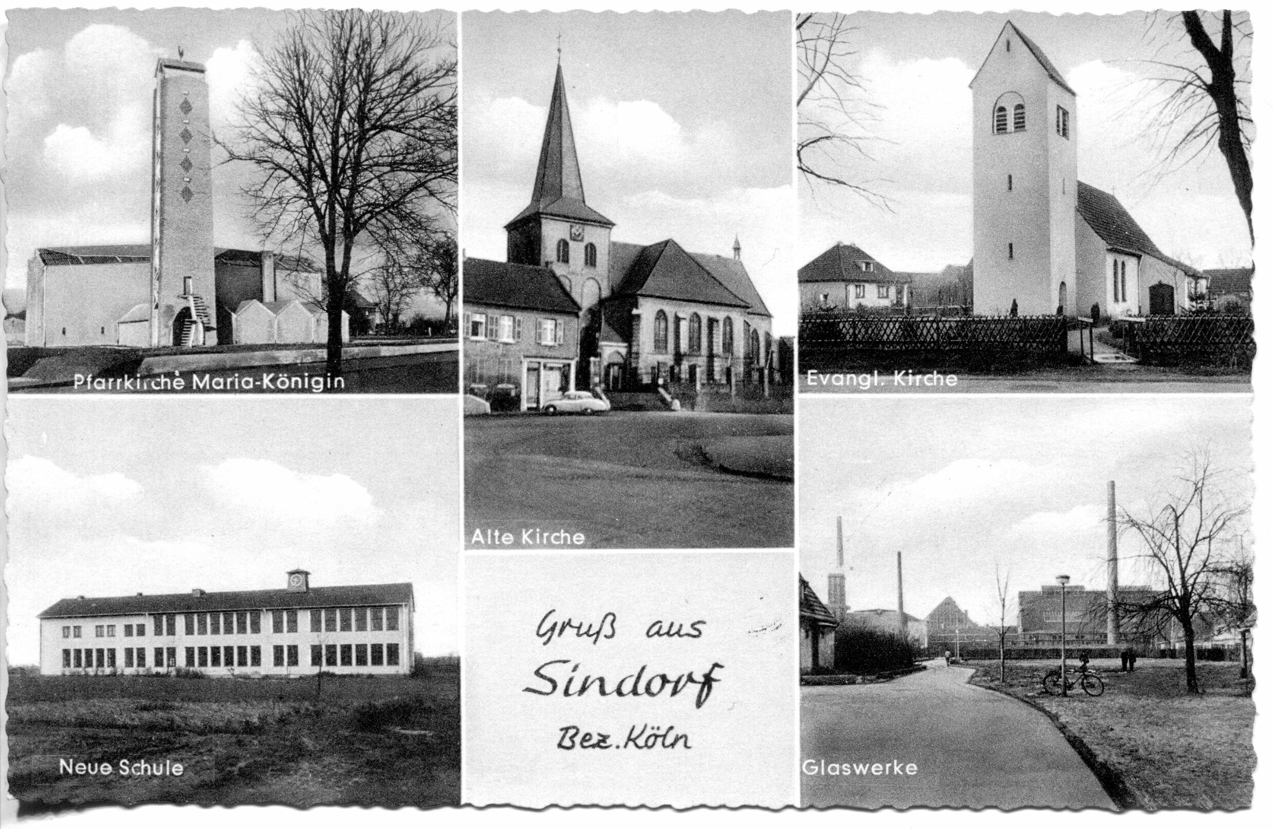 Ansichtskarte von Sindorf | circa 1958 (Günter Kaulisch CC BY-NC-SA)